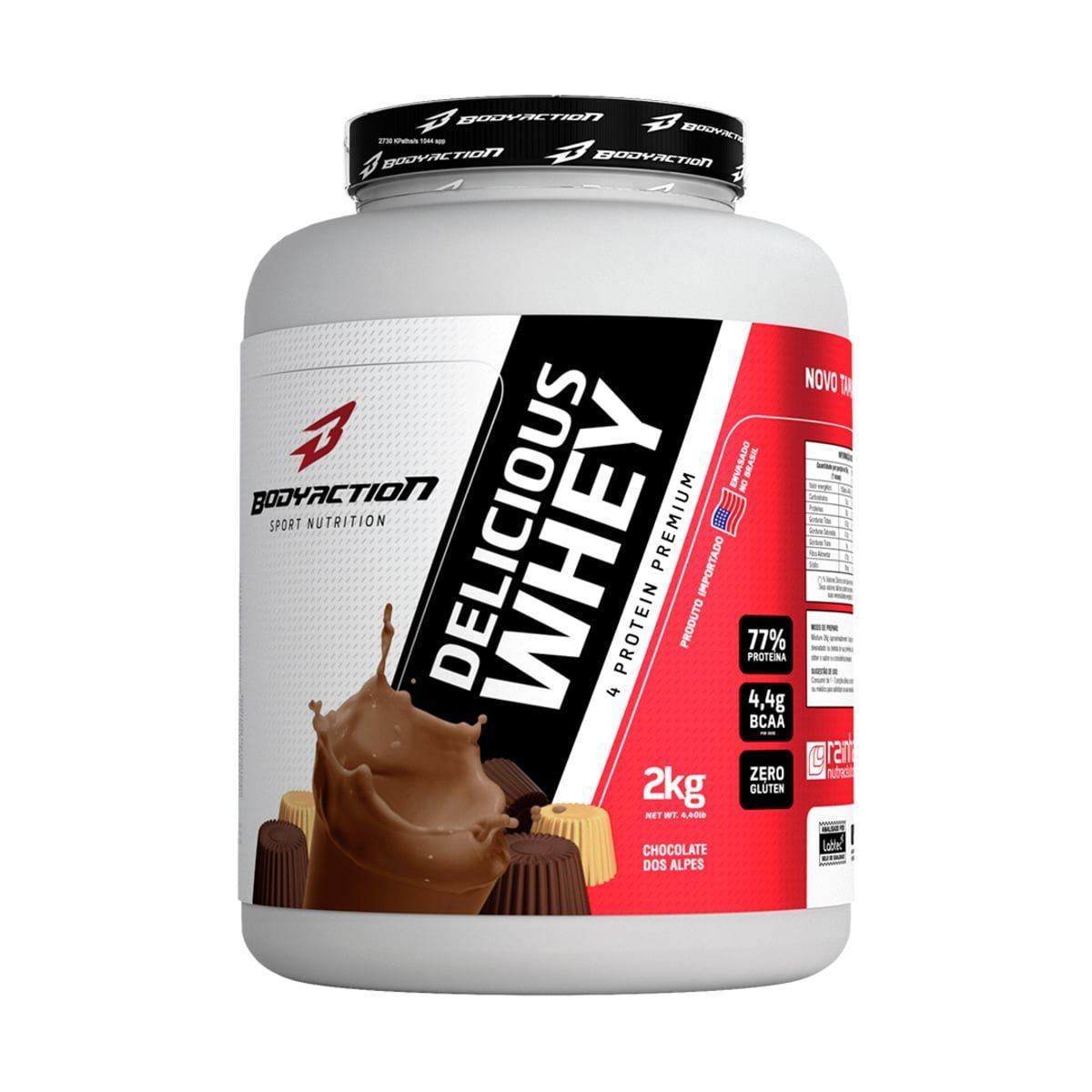 Delicious Whey - 2000g Chocolate dos Alpes - BodyAction