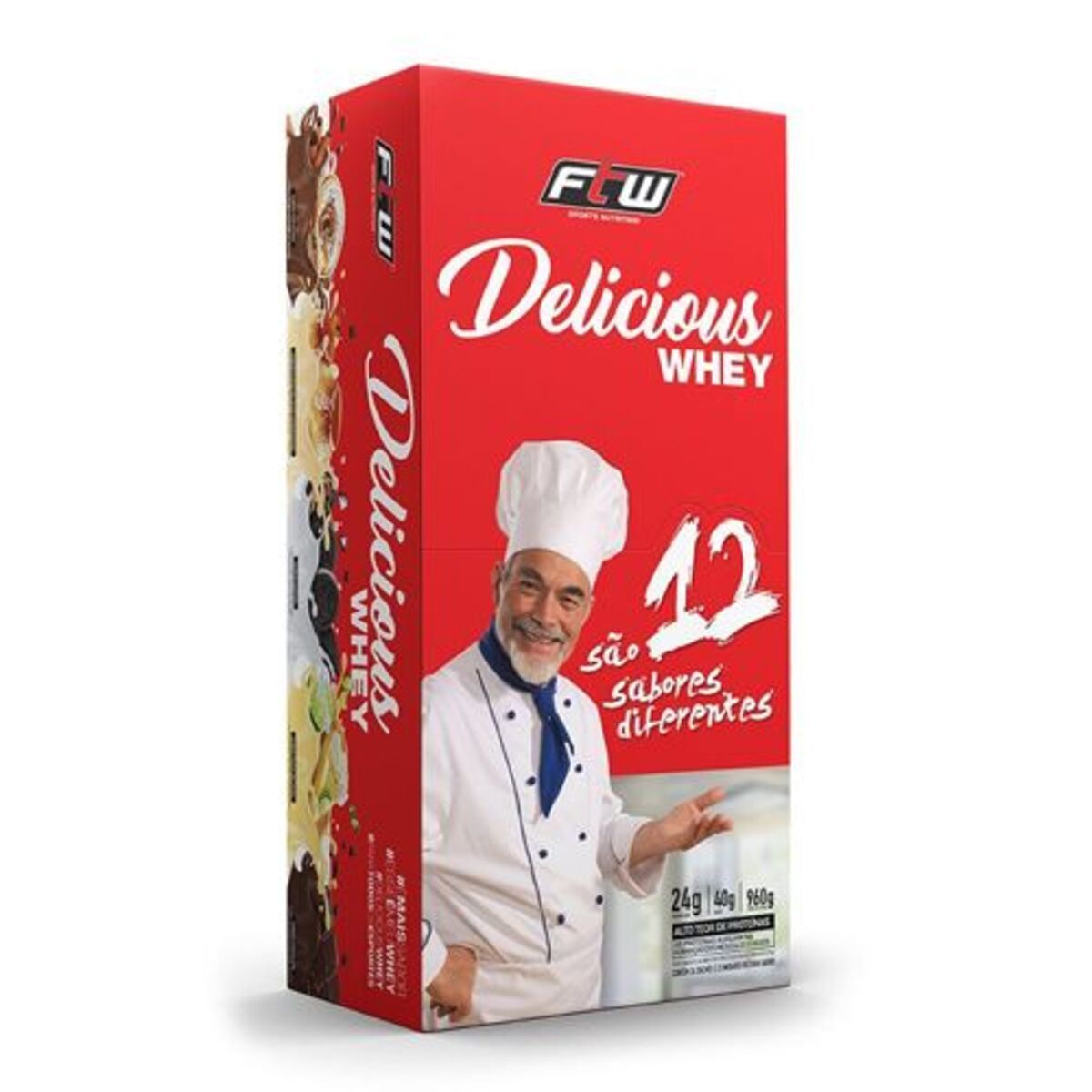 Delicious Whey - 24 Sach�s 2 unidades de Cada Sabor - FTW