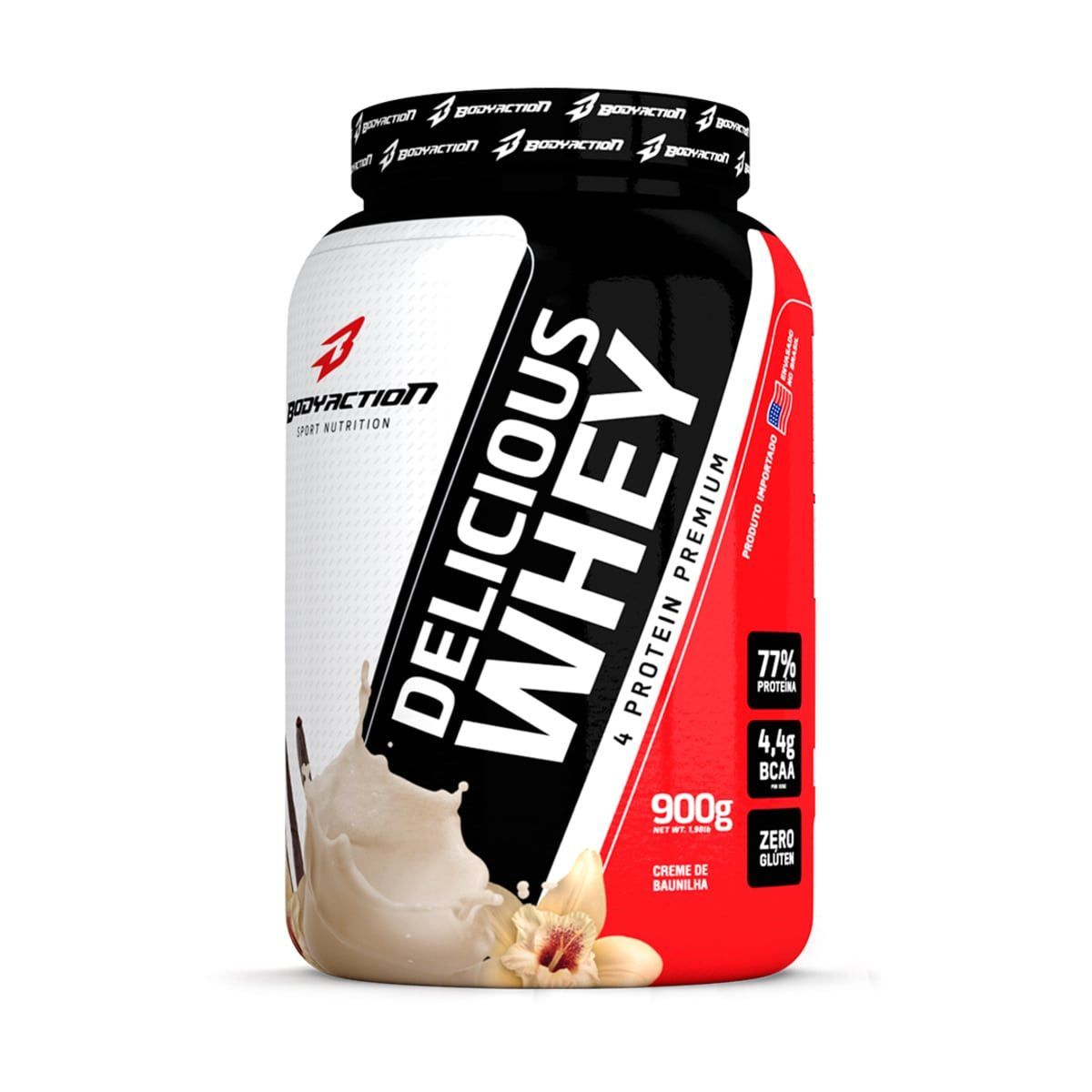 Delicious Whey - 900g Creme de Baunilha - BodyAction