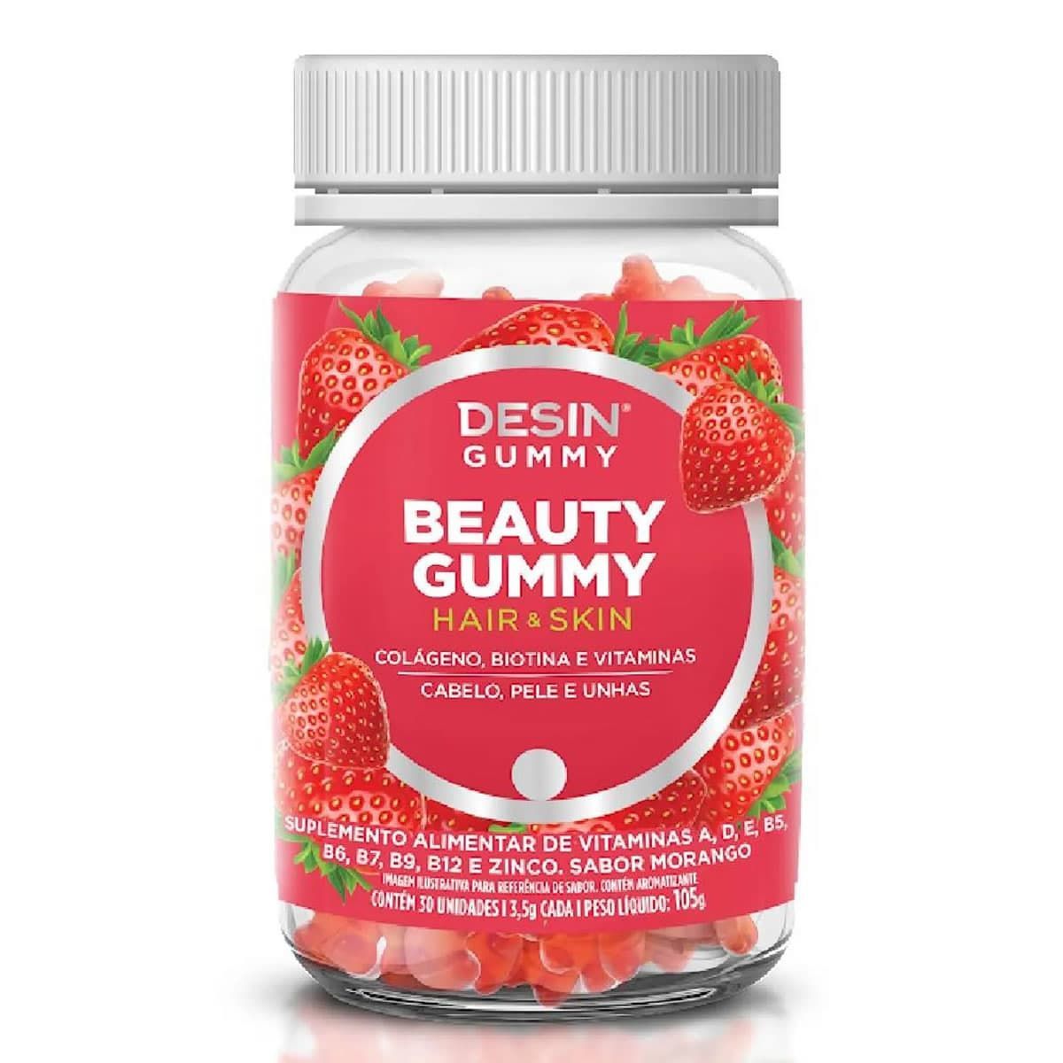 Desin Beauty Gummy - 30 Gomas Morango - Desinch�