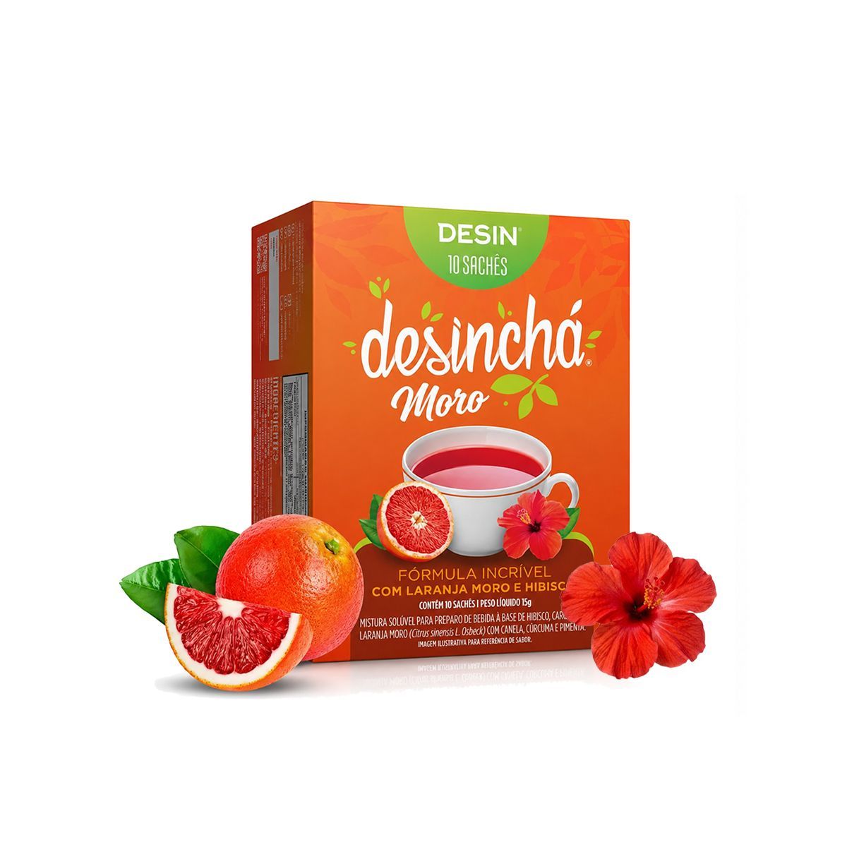 Desincha Moro - 10 Sach�s Laranja Moro e Hibisco - Desinch�