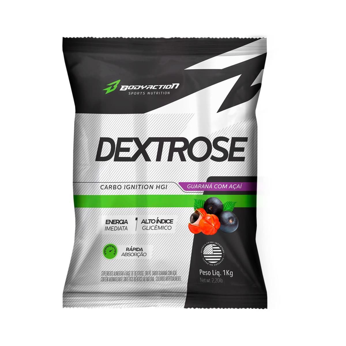 Dextrose - 1000g Refil Guaran� com Aca� - BodyAction*** Data Venc. 30/11/2023