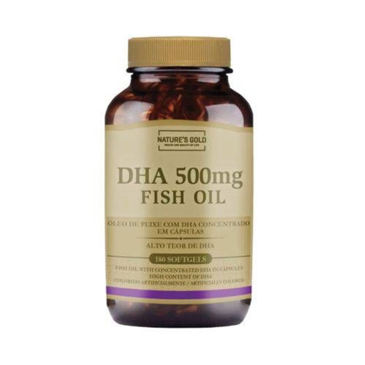 DHA 500mg Fish Oil - 180 Softgels - Natures Gold