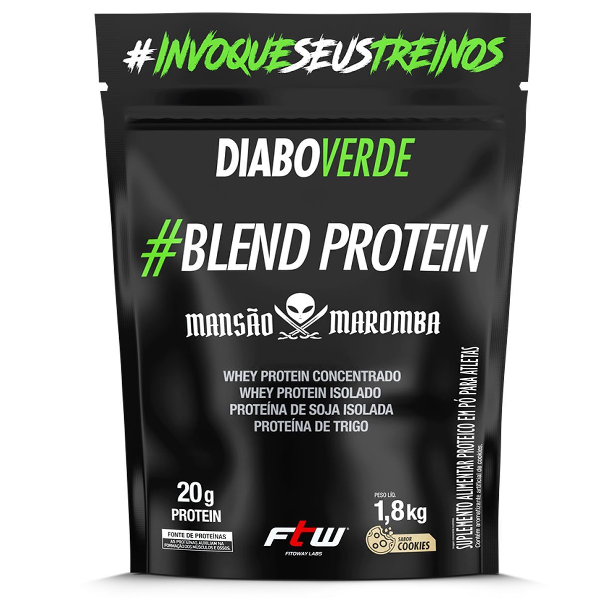 Diabo Verde Blend Protein Mans�o Maromba - 1800g Refil Cookies - FTW*** Data Venc. 30/12/2024
