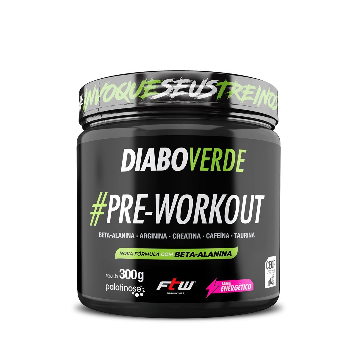 Diabo Verde Pre - Workout - 300g Sabor Energ�tico - FTW*** Data Venc. 30/06/2023