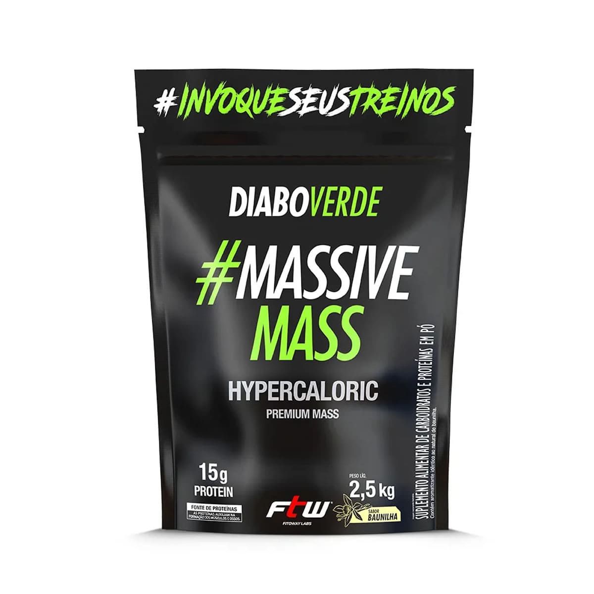 Diabo Verde Massive Mass - 2500g Refil Baunilha - FTW*** Data Venc. 30/09/2025