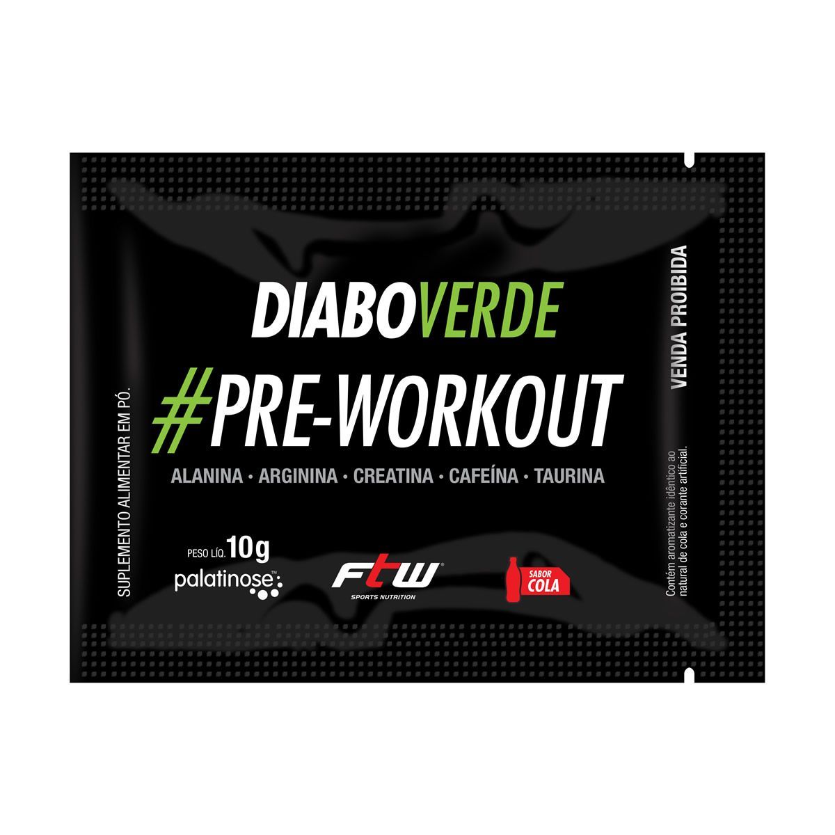 Diabo Verde #Pre-Workout - 1 Sach� 10g Cola  Amostra - FTW