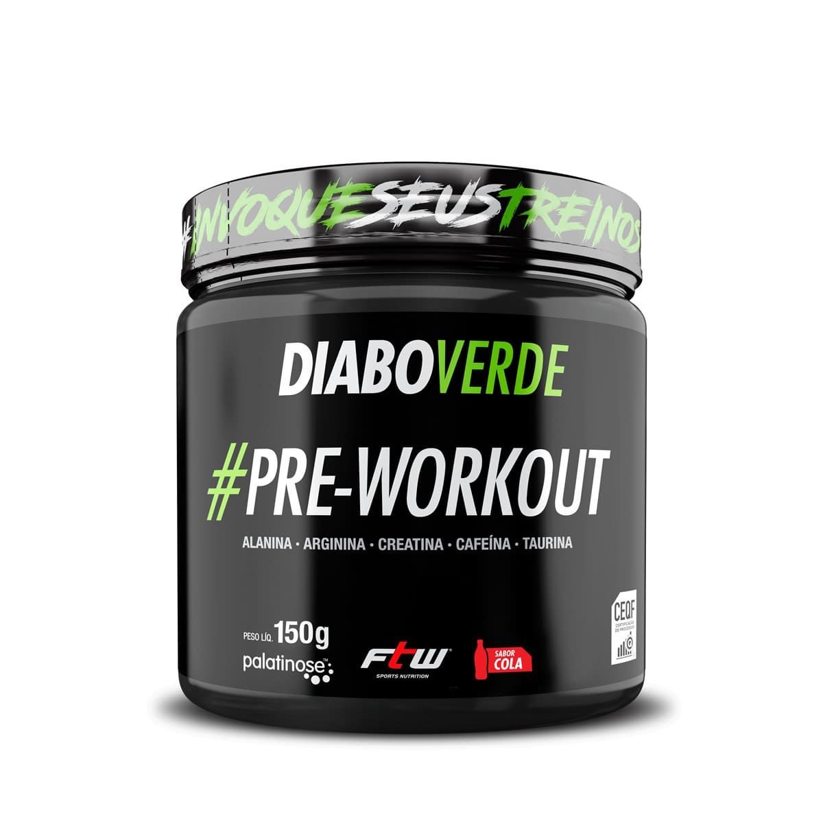 Diabo Verde Pre-Workout - 150g Sabor Cola - FTW