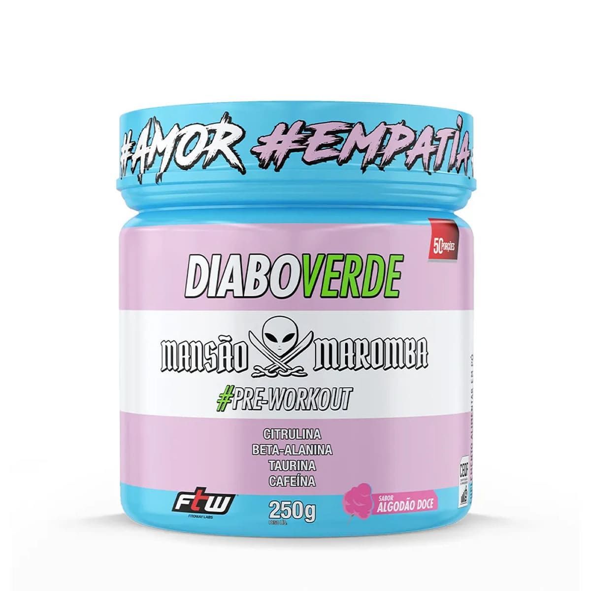Diabo Verde Pre-Workout Mansao Maromba - 250g Algod�o Doce - FTW
