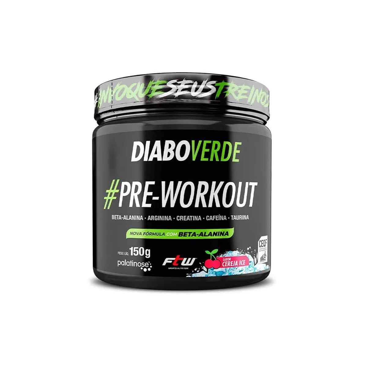 Diabo Verde Pre - Workout Nova F�rmula- 150g Cereja Ice - FTW