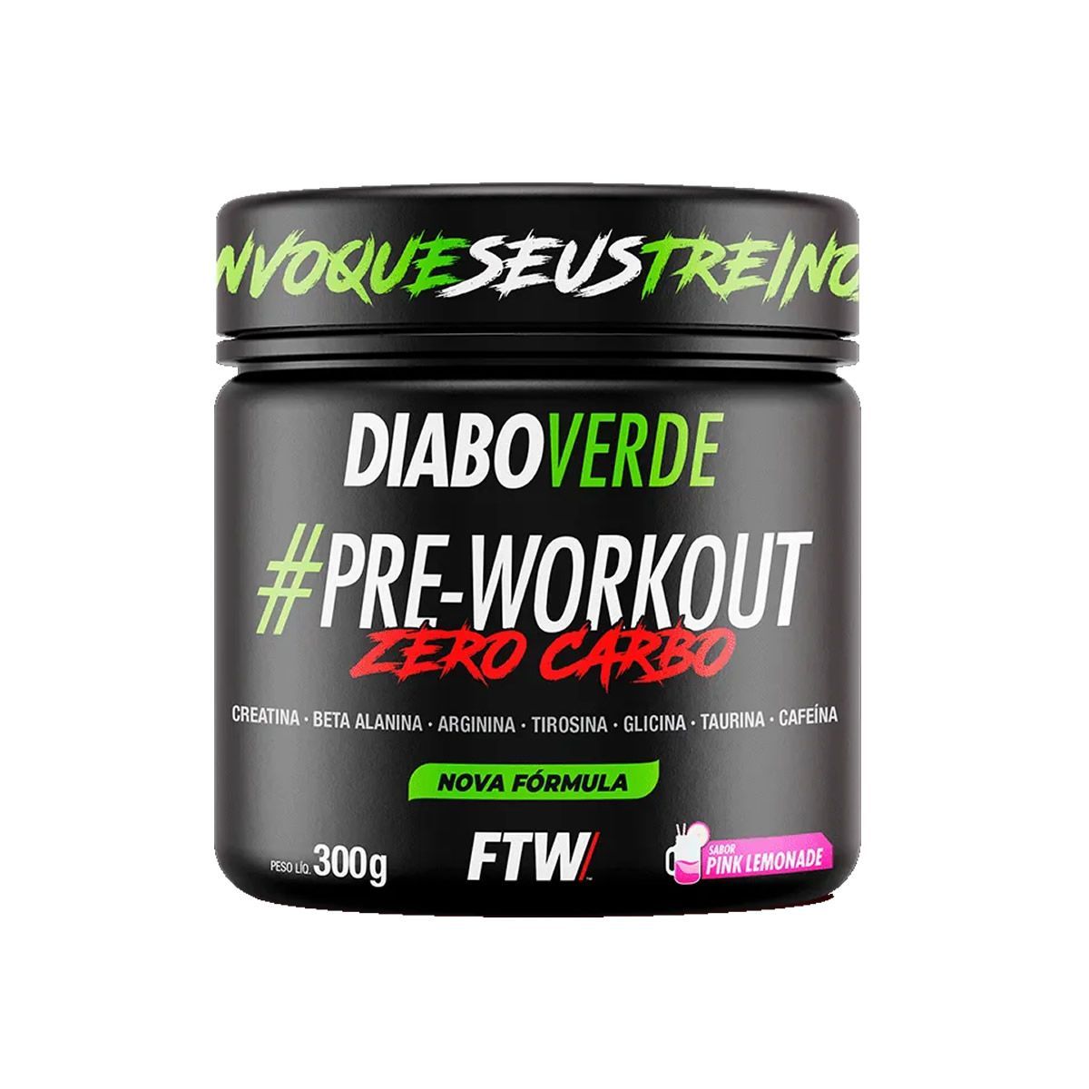 Diabo Verde Pr�-Workout Zero Carbo - 300g Pink Lemonade - FTW