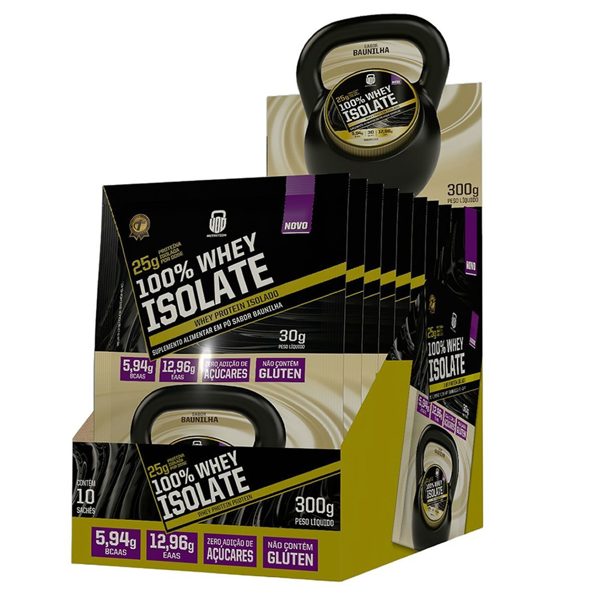 Whey Protein 100% Isolado - 10 Sach�s 30g de Baunilha - Wod nutrition