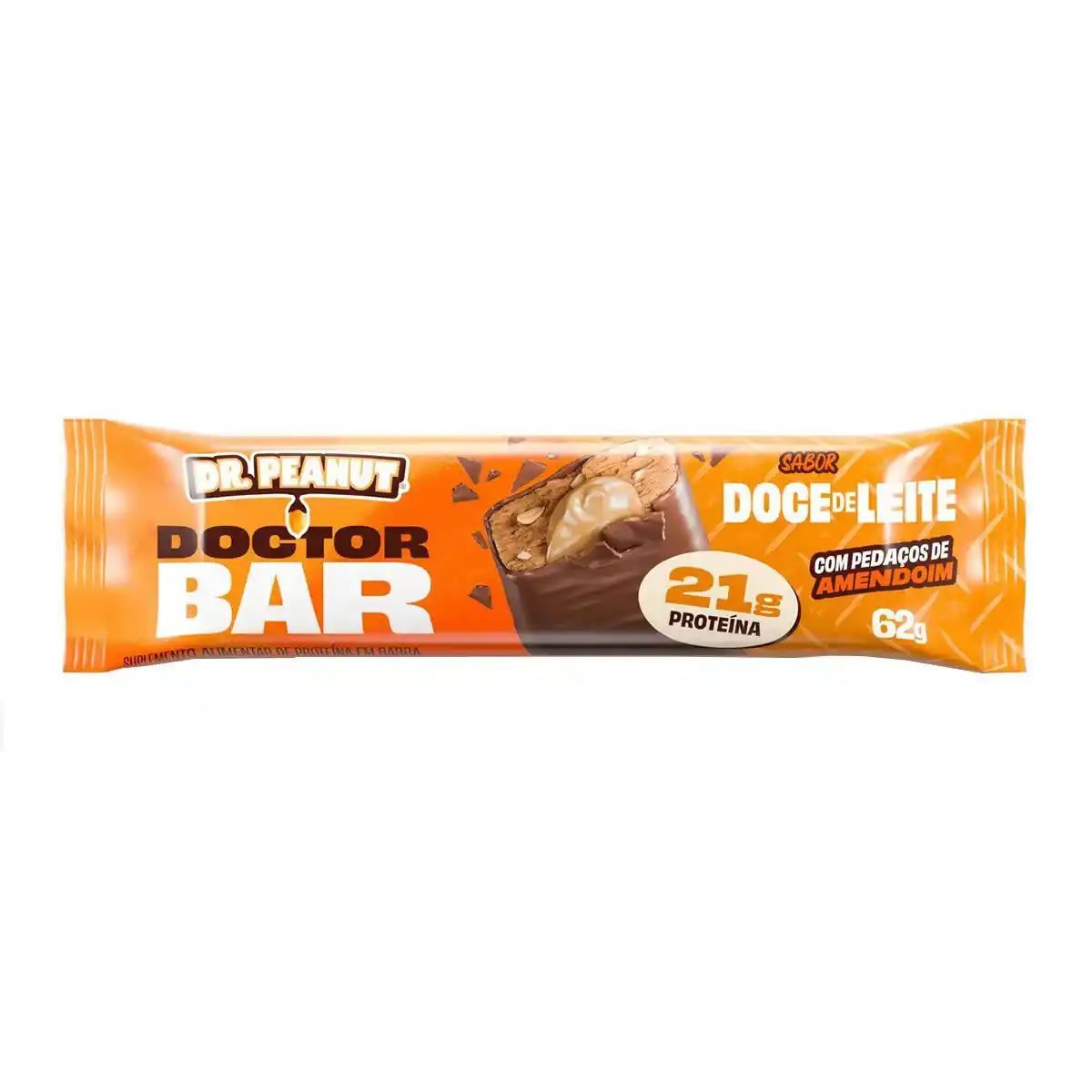 Doctor Bar - 1 Unidade de 62g Doce de Leite - Dr.Peanut*** Data Venc. 31/03/2026