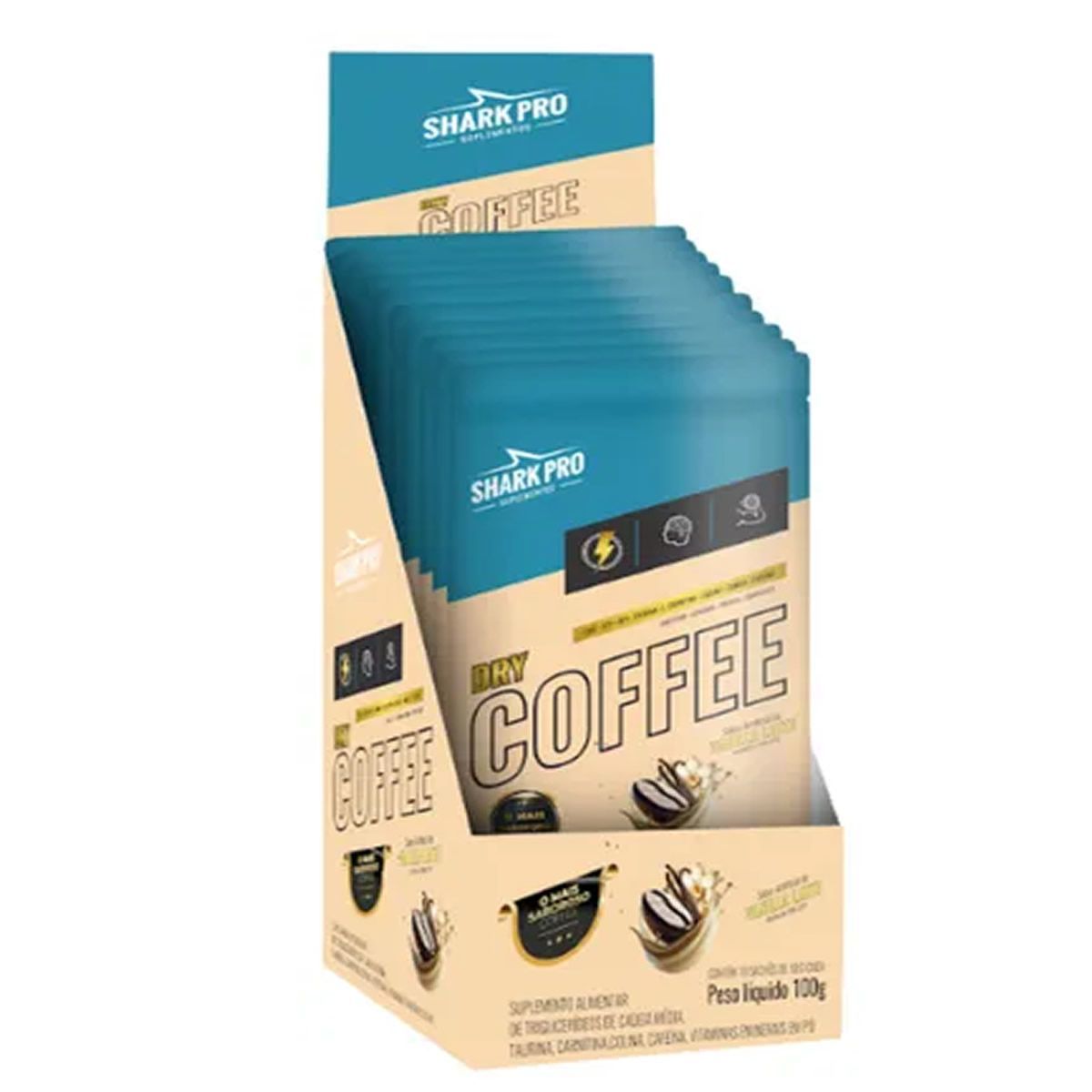 Dry Coffee - 10 Sach�s 10g Vanilla Latte - Shark Pro
