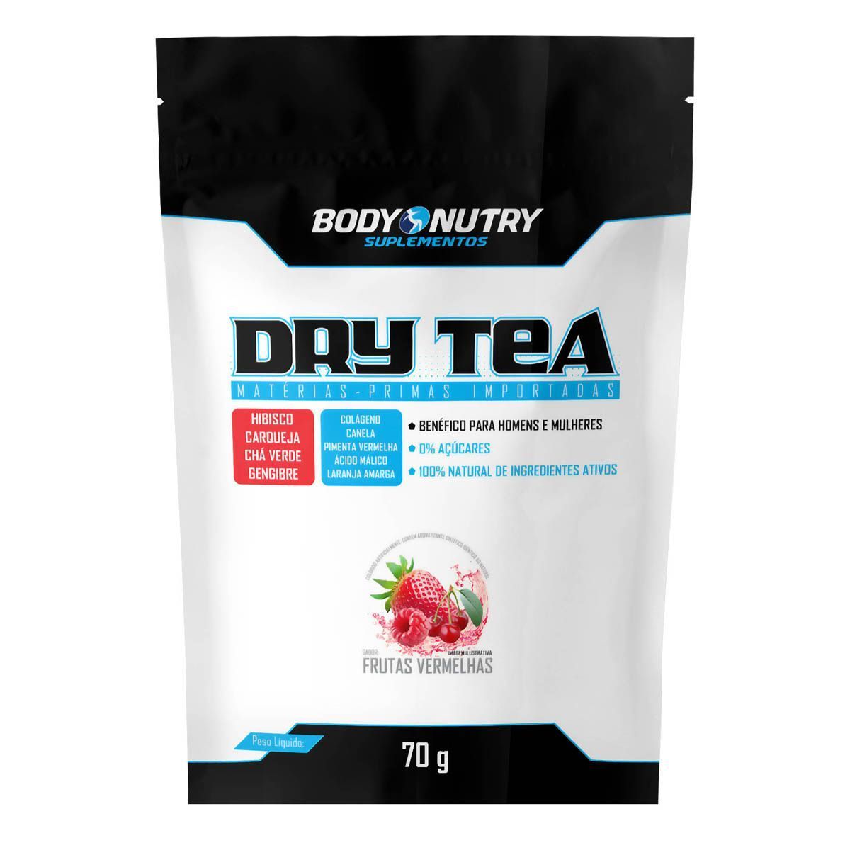 Dry Tea Refil - 70g Frutas Vermelhas - Body Nutry*** Data Venc. 22/02/2024