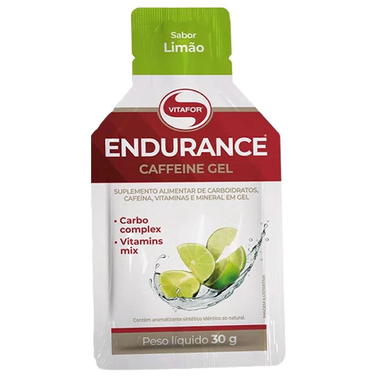 Endurance Caffeine Gel - 1 Sach� 30g Lim�o - Vitafor*** Data Venc. 30/7/23