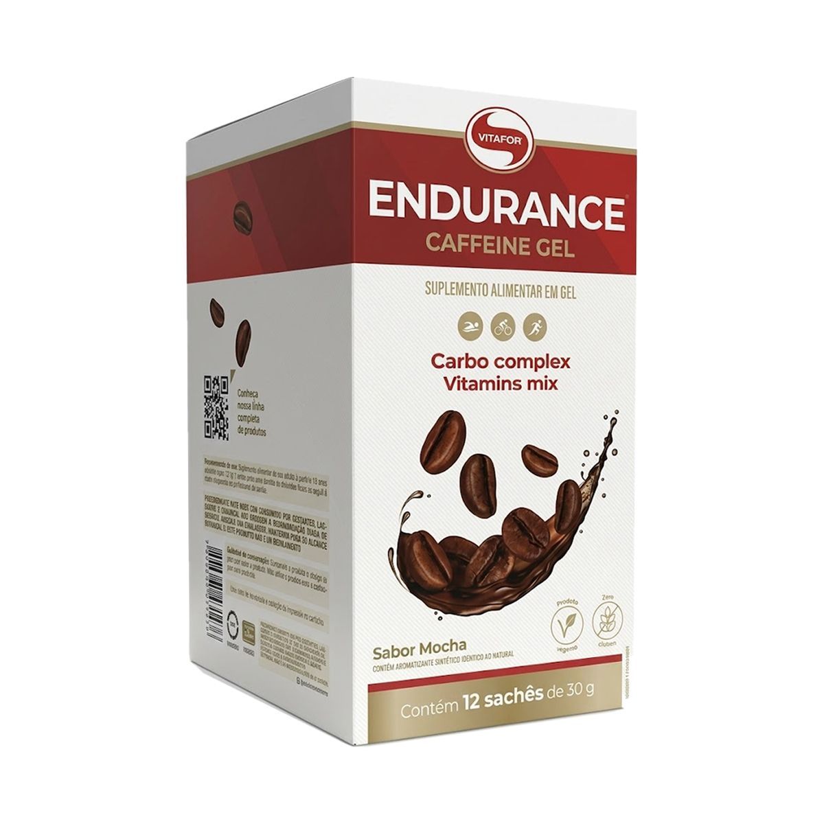 Endurance Caffeine Gel - 12 Sach�s 30g Mocha - Vitafor