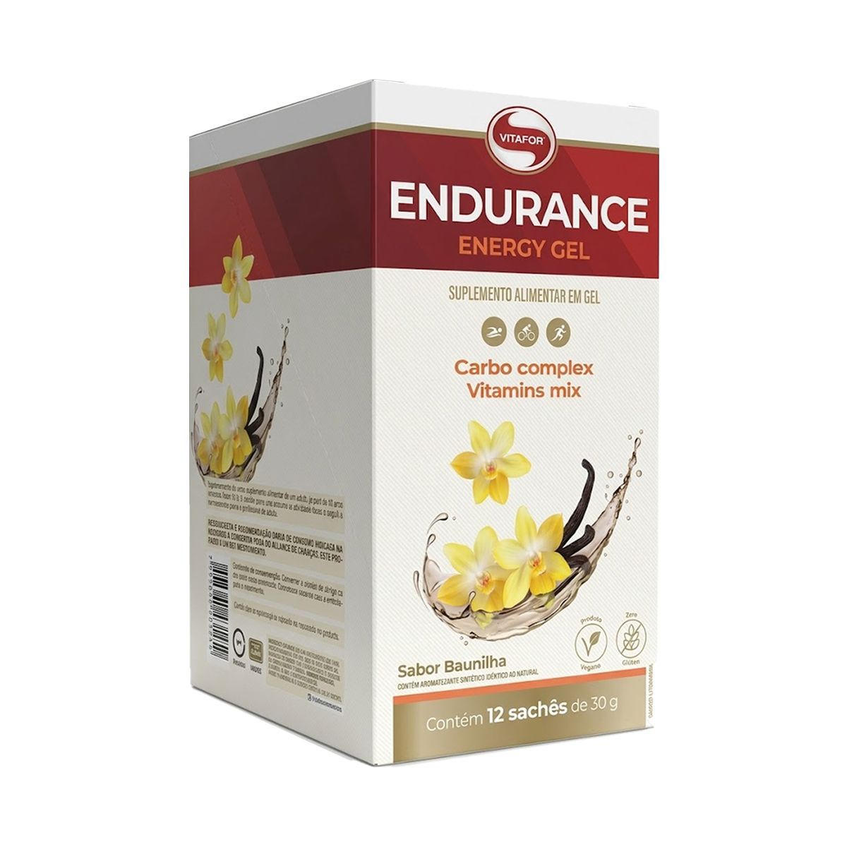Endurance Energy Gel - 12 Sach�s 30g Baunilha - Vitafor