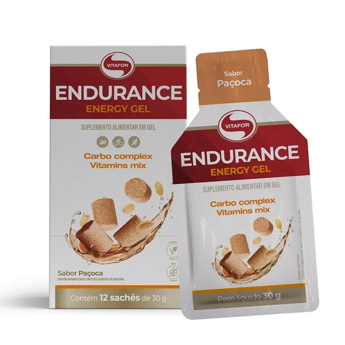 Endurance Energy Gel - 12 Sach�s 30g Pa�oca - Vitafor