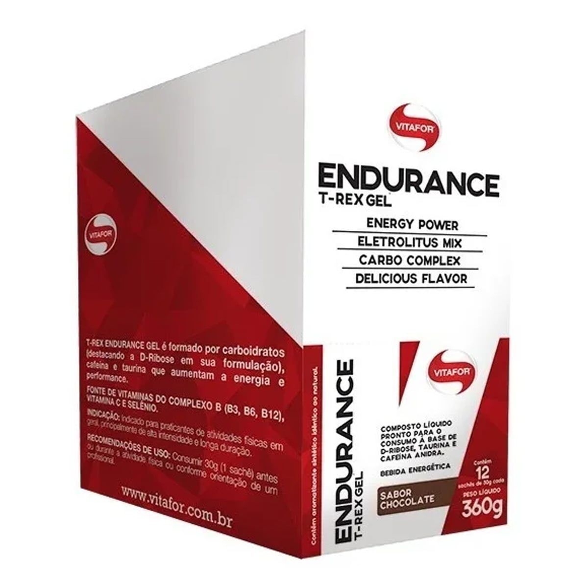 Endurance T-Rex Gel Energ�tico - 12 Unidades 30g Chocolate - Vitafor
