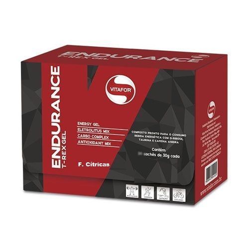 Endurance T-Rex Gel Energ�tico - 12 Unidades 30g Frutas C�tricas - Vitafor