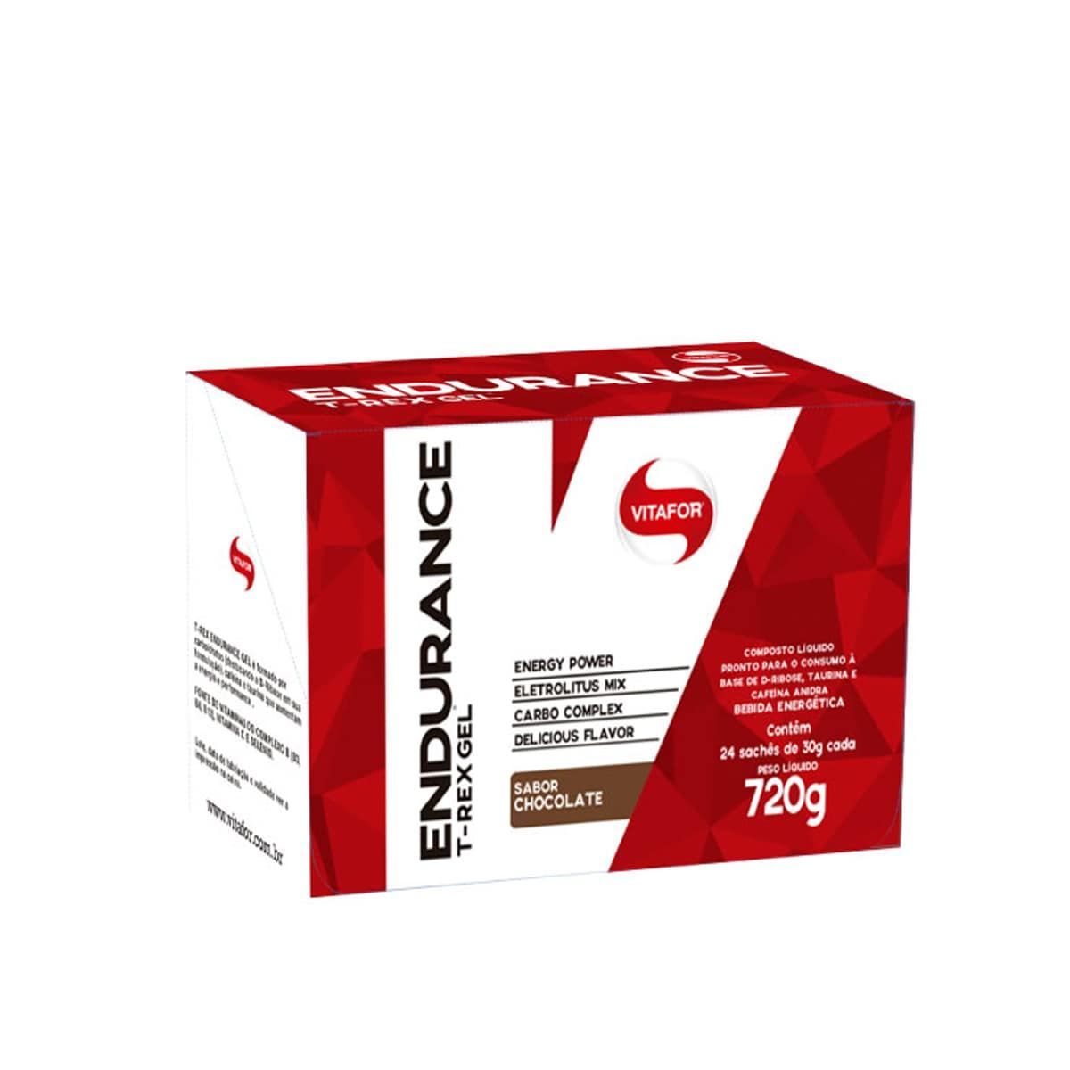 Endurance T-Rex Gel Energ�tico - 24 Unidades 30g Chocolate - Vitafor
