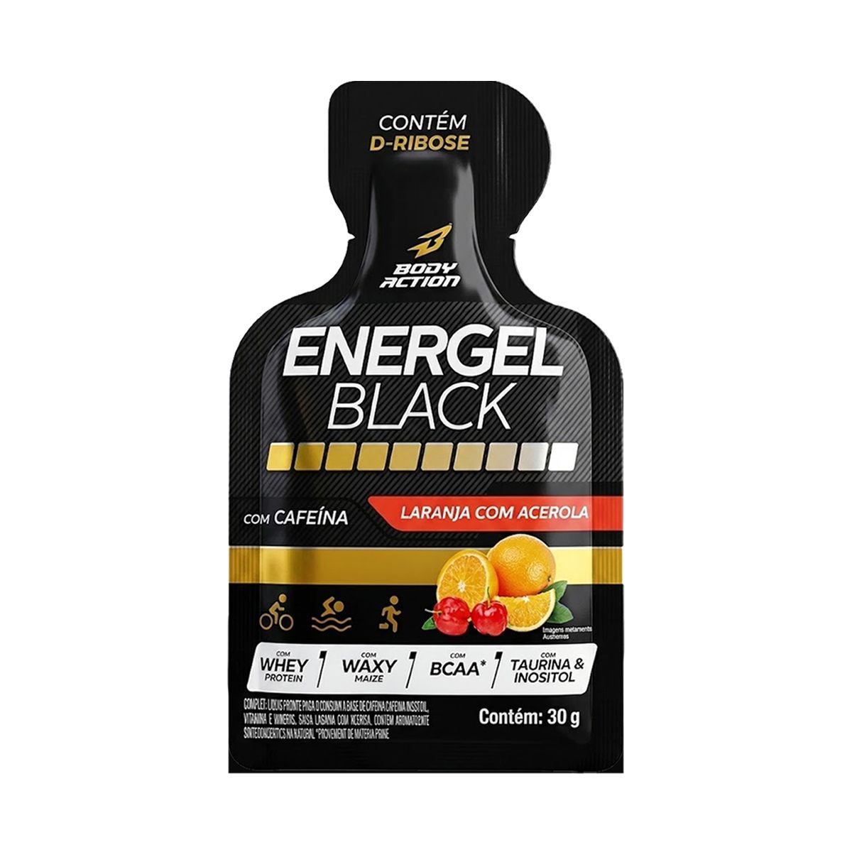 Energel Black - 1 Sach� 30g Laranja Com Acerola - BodyAction