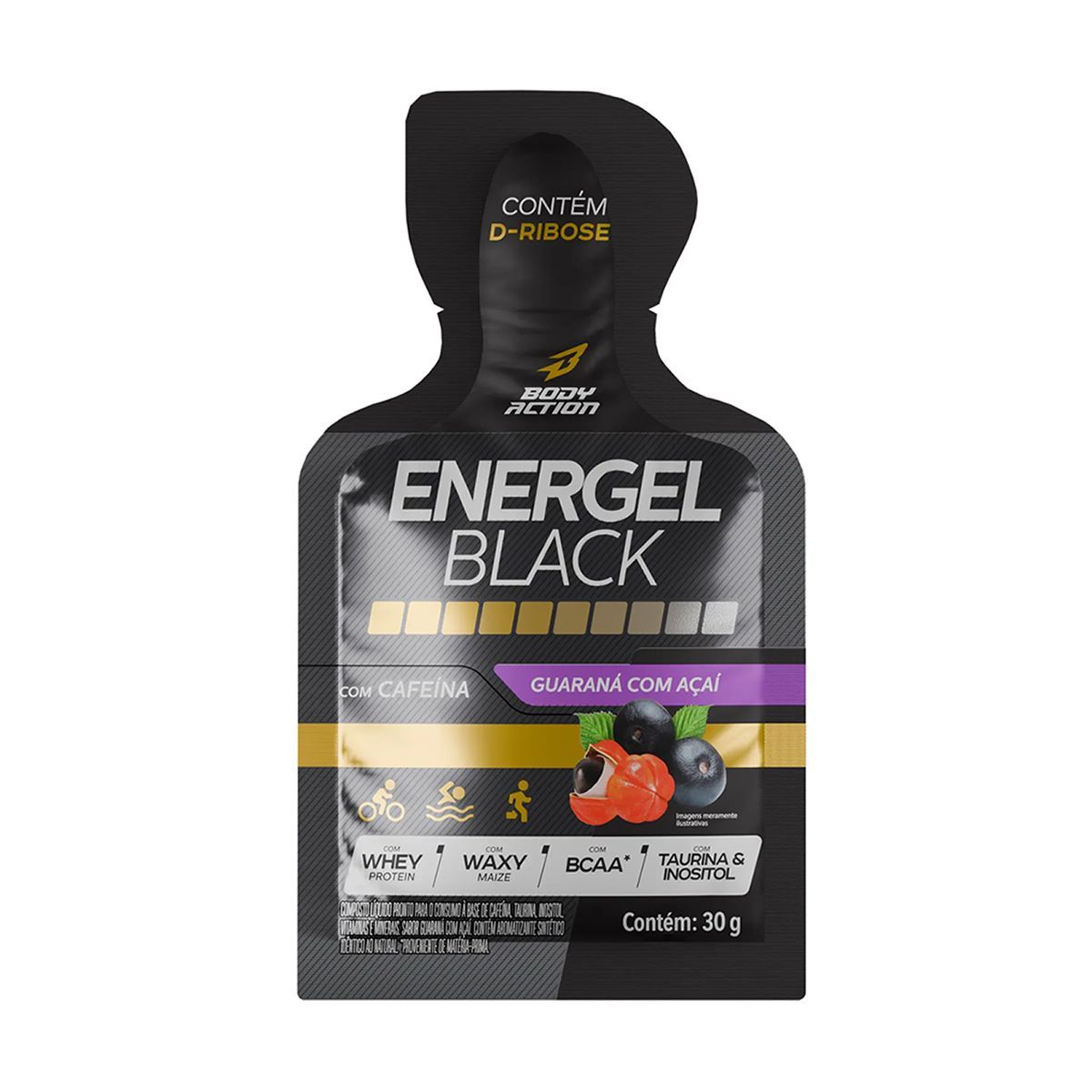 Energel Black - 1 Sach� Guaran� com Aca� - BodyAction