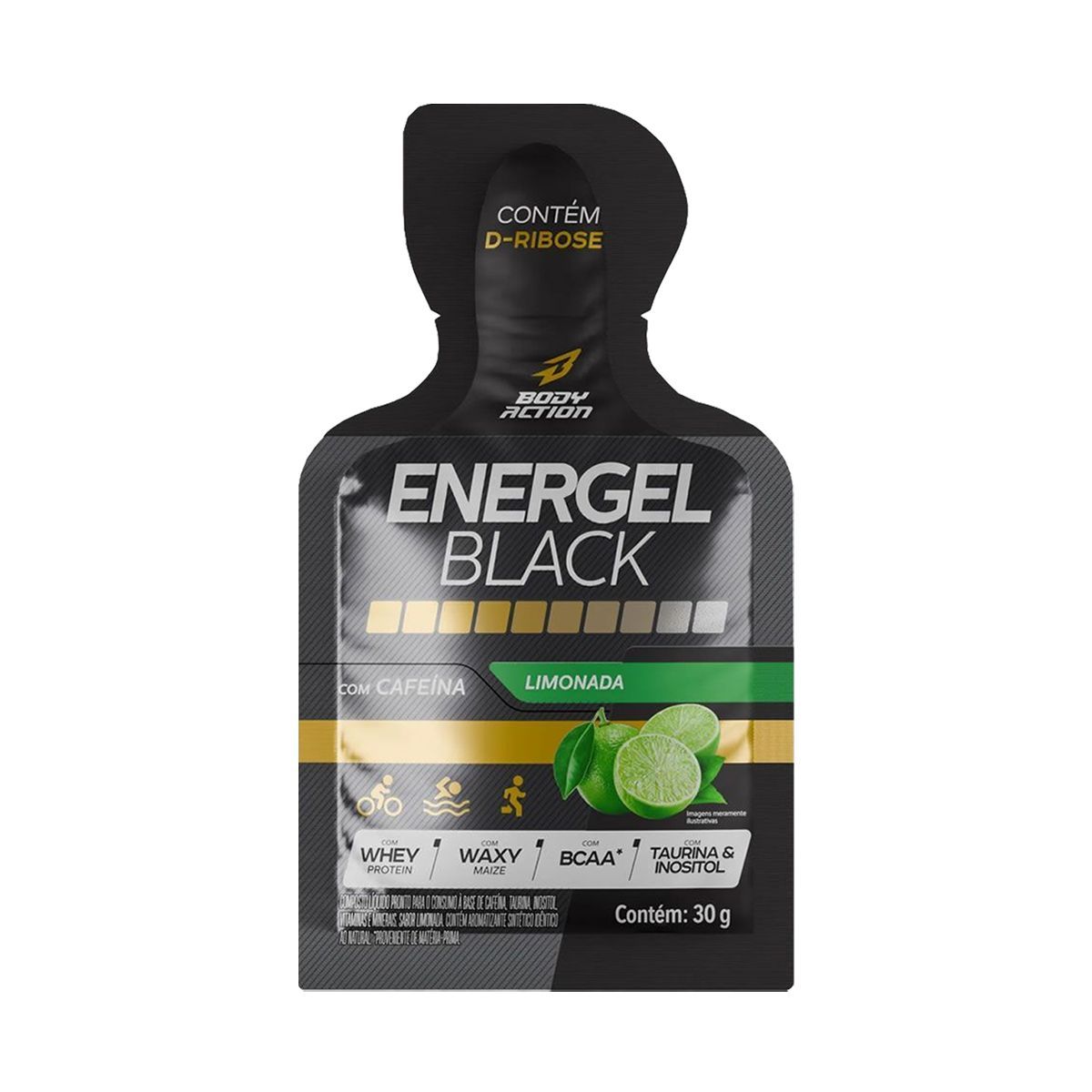 Energel Black - 1 Sach� Limonada - Body Action