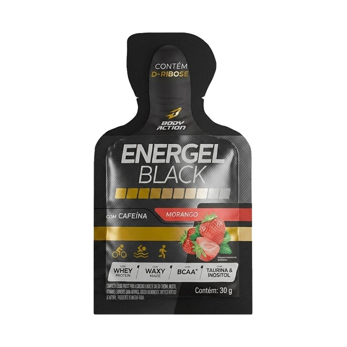 Energel Black - 1 Sach� Morango - Body Action