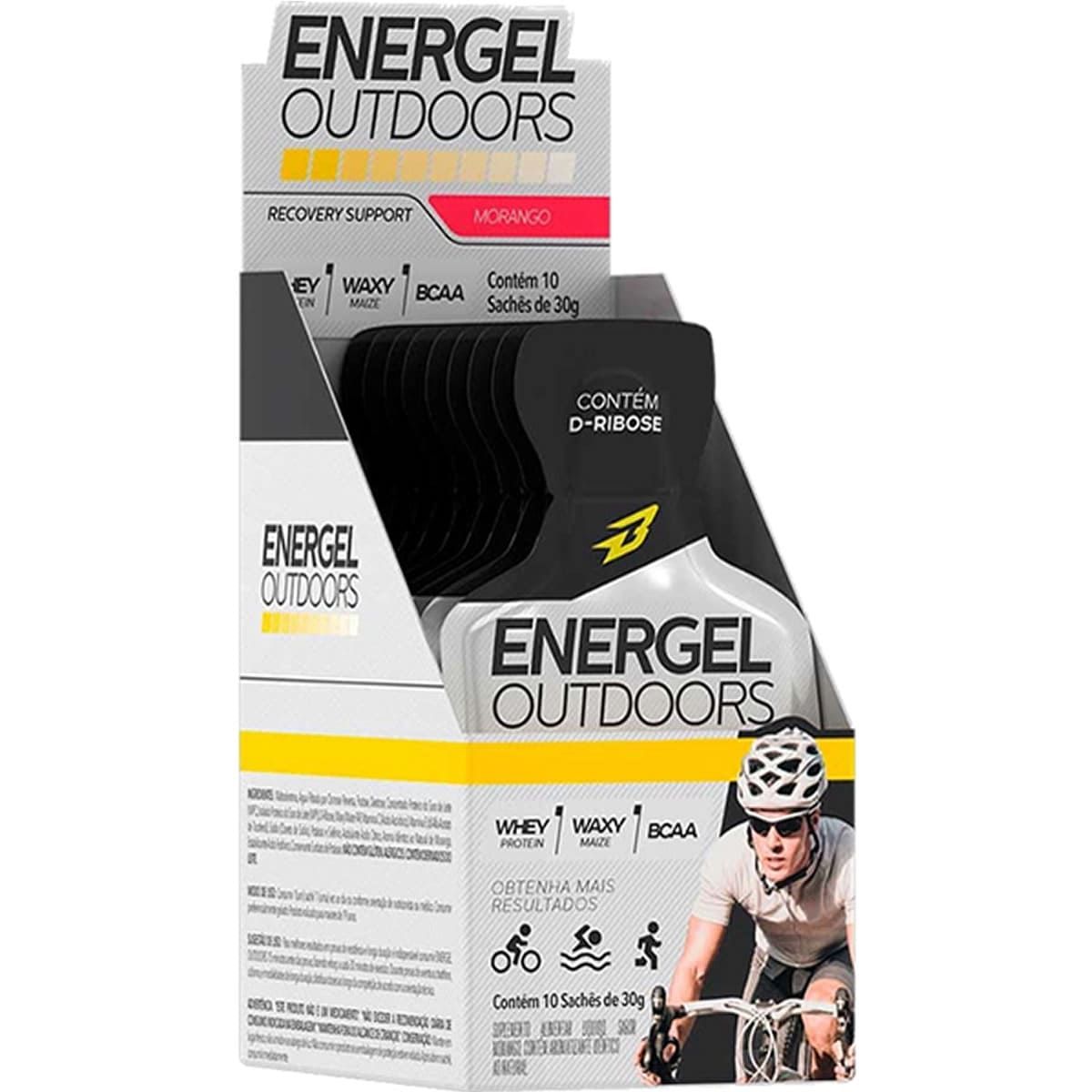 Energel Outdoors - 10 Unidades Morango Silvestre - BodyAction*** Data Venc. 30/11/2023