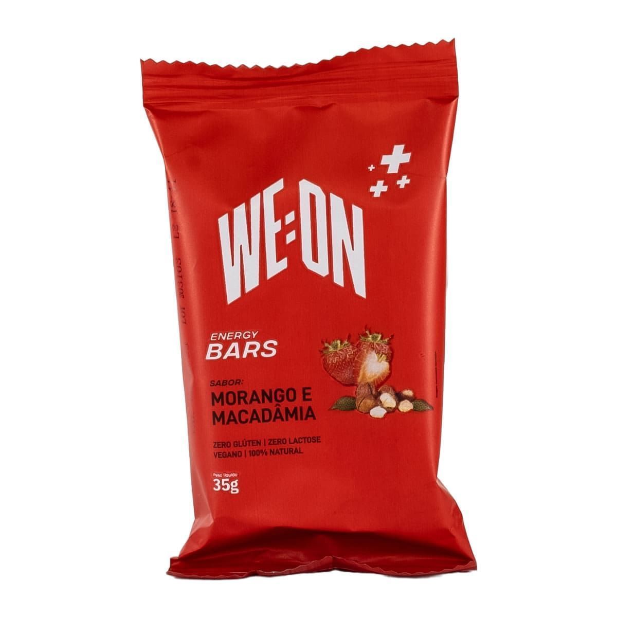 Energy Bars - 1 Unidade 35g Morango & Macadamia - WE:ON