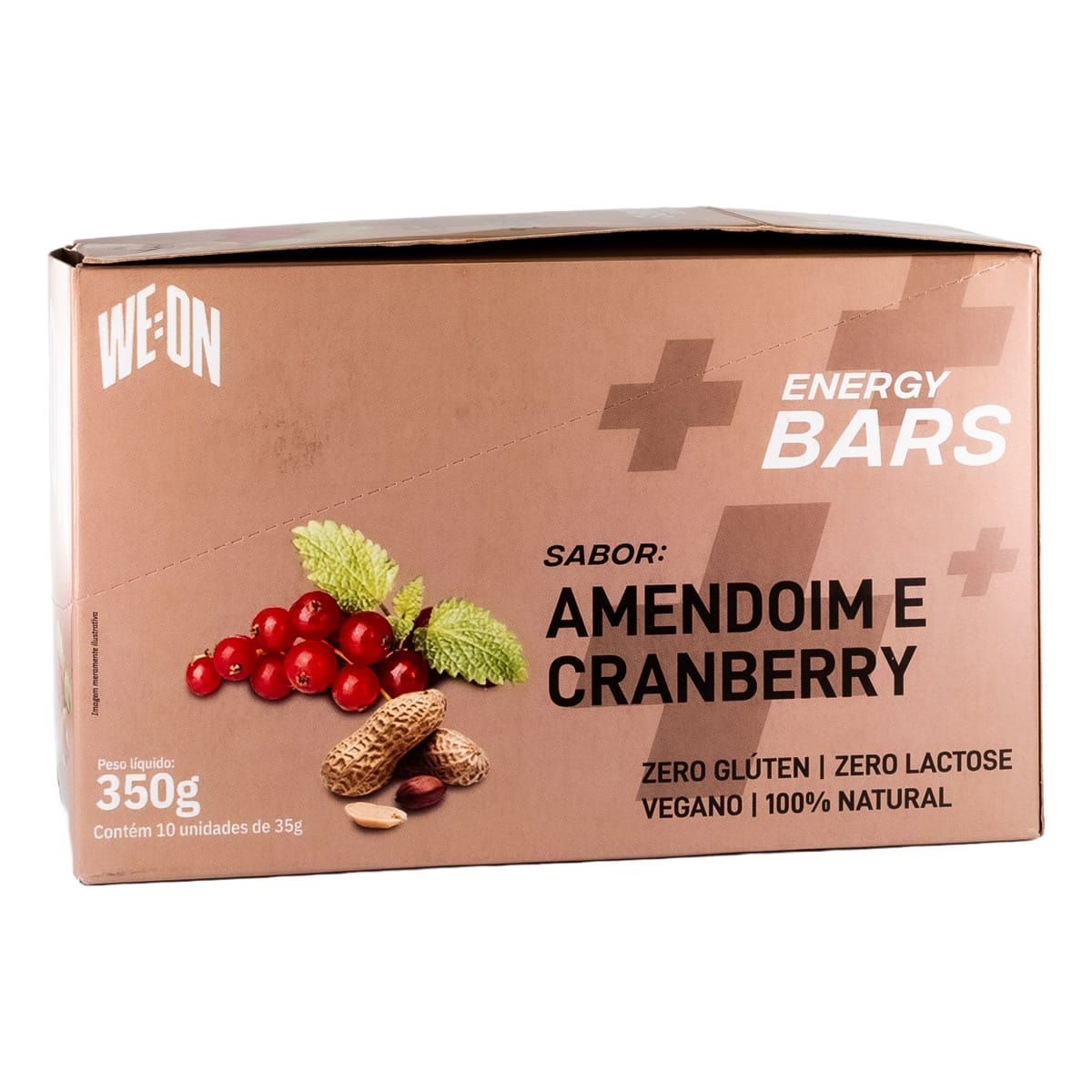 Energy Bars - 10 Unidades 35g Amendoim & Cranberry - WE:ON