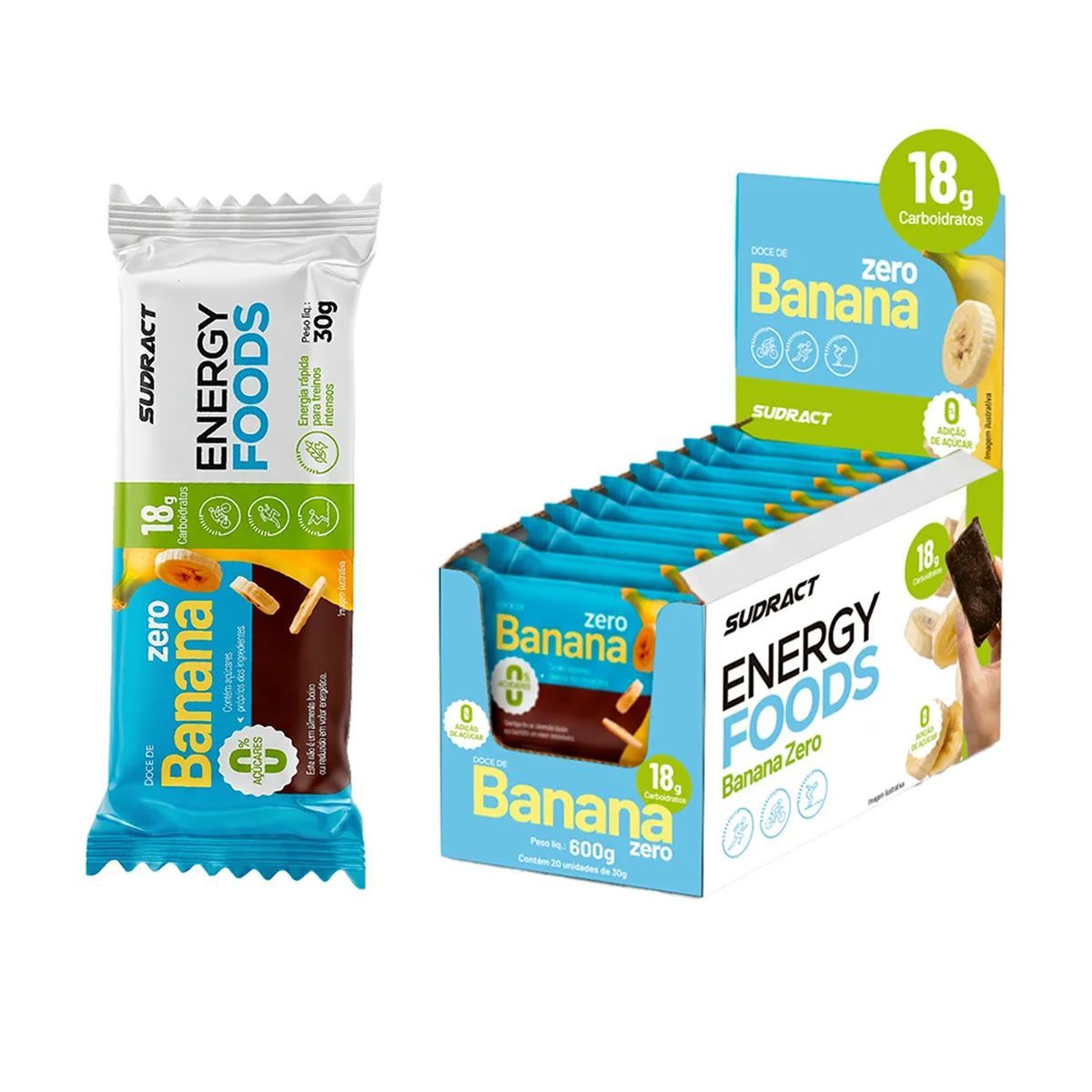Energy Foods - 20 Unidades 30g Banana Zero - Sudract