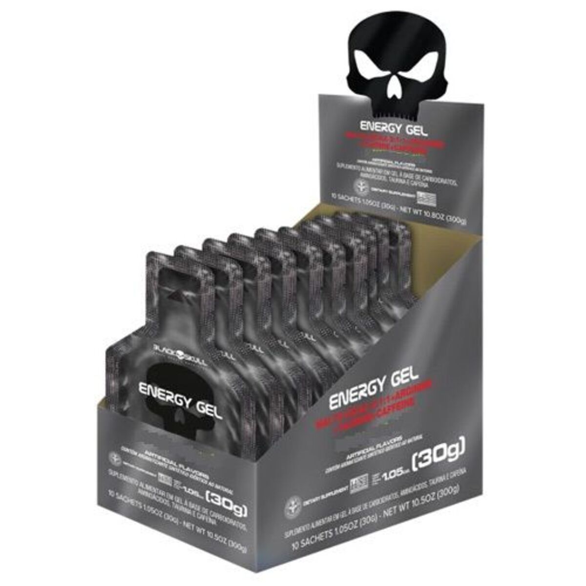 Energy Gel - 10 Sach�s 30g Laranja com Acerola - Black Skull