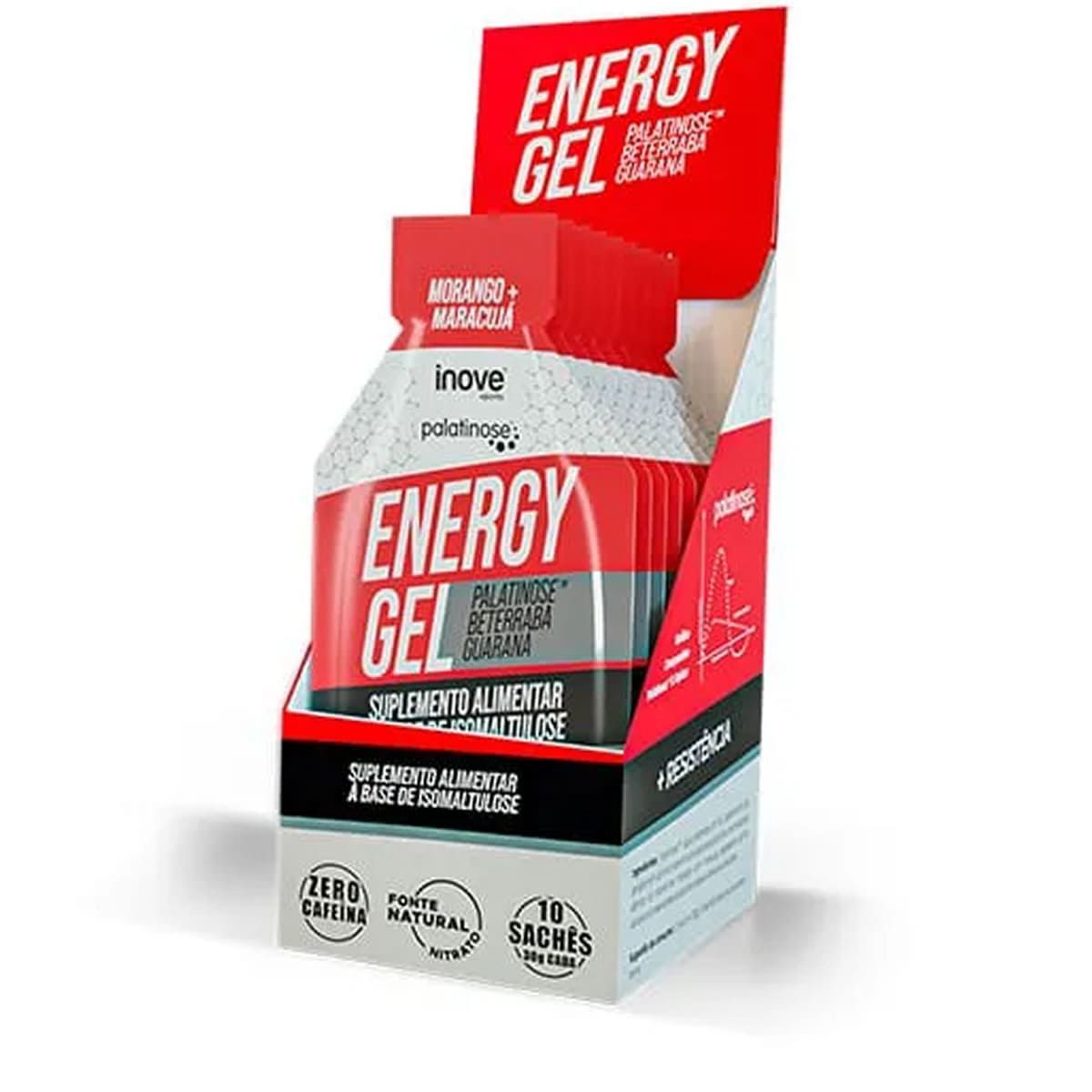 Energy Gel - 10 Sach�s 30g Morango + Maracuj� - Inove Sports