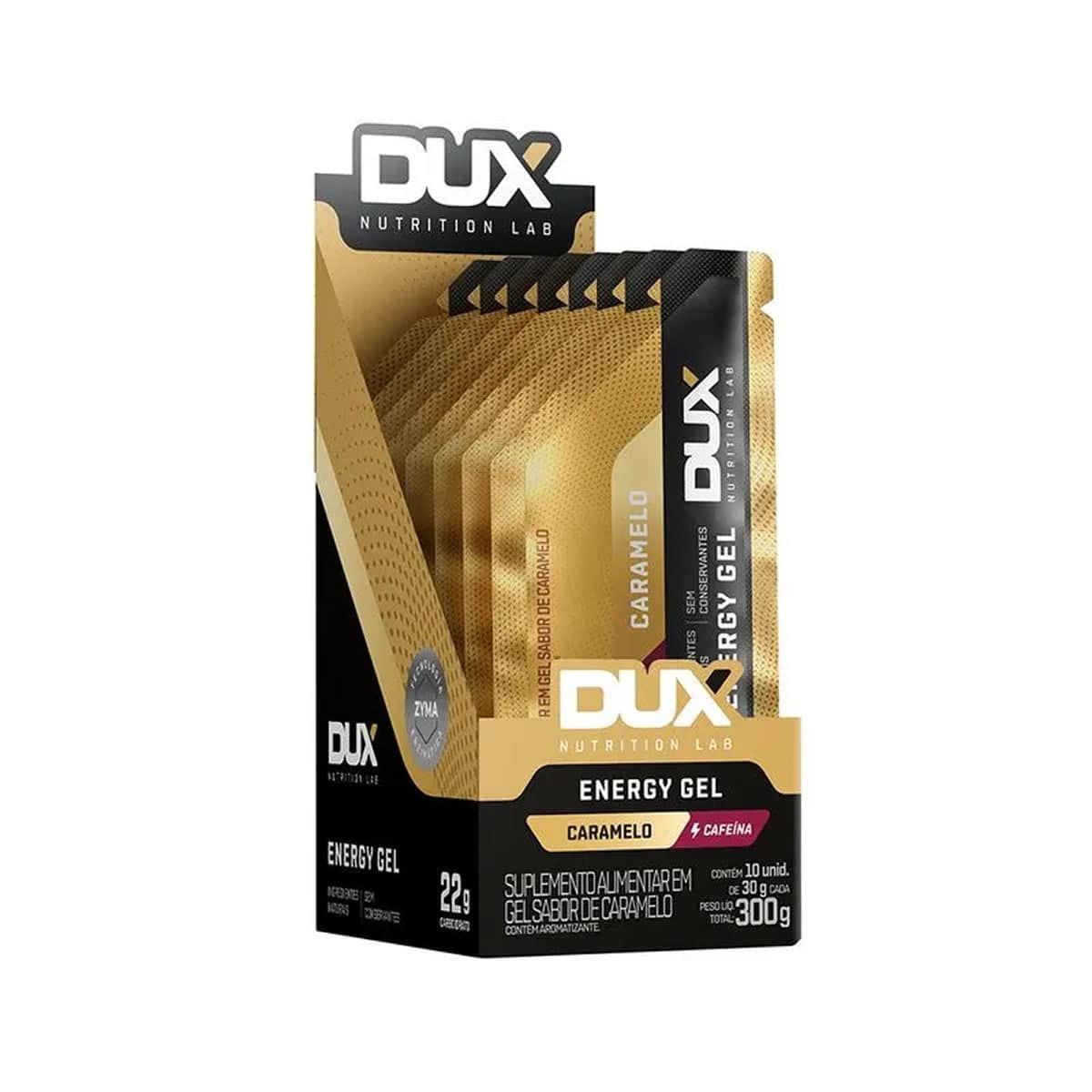 Energy Gel com Cafe�na - 10 Unidades 30g Caramelo - Dux Nutrition