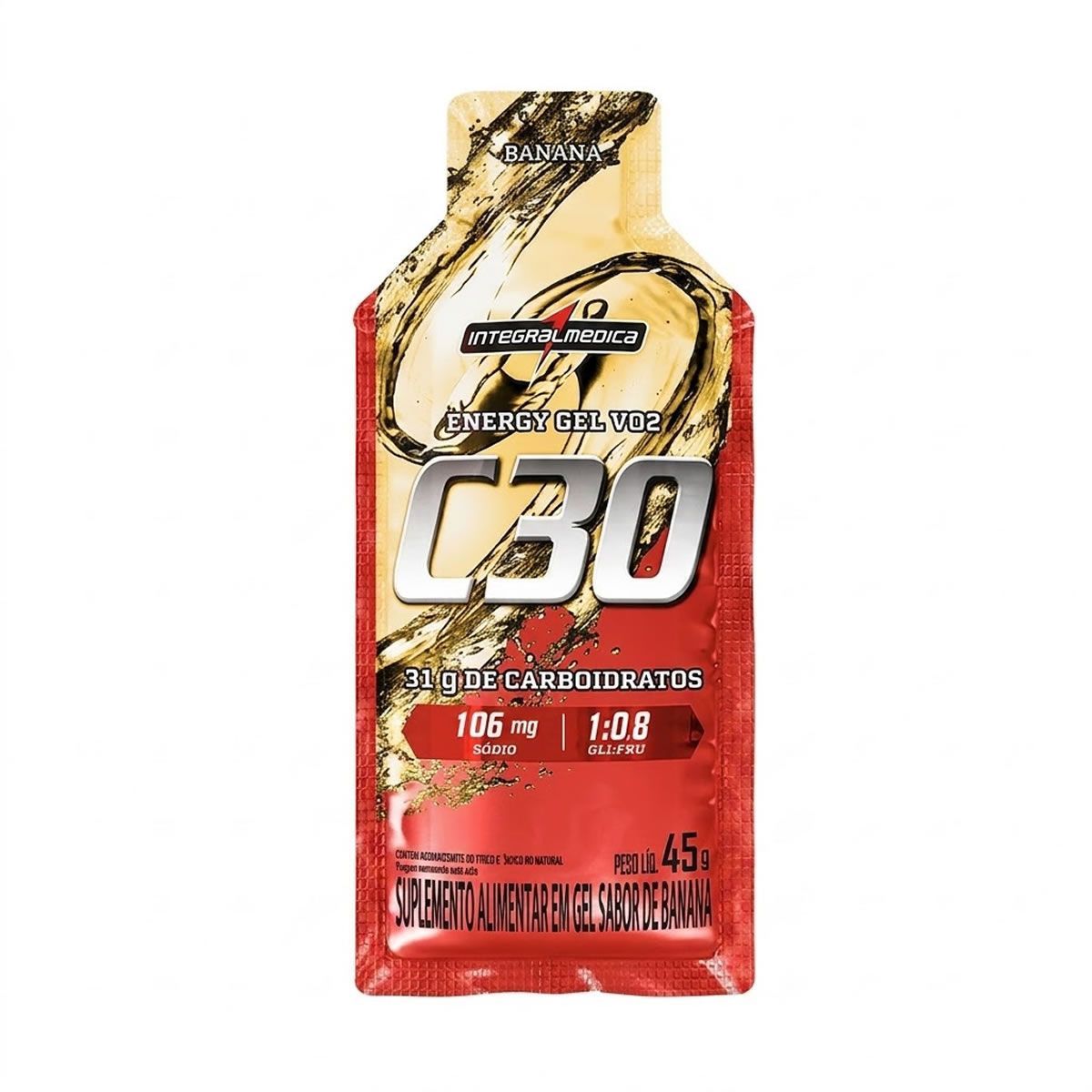 Energy Gel Vo2 C30 - 1 Unidade 45g Banana - Integral M�dica