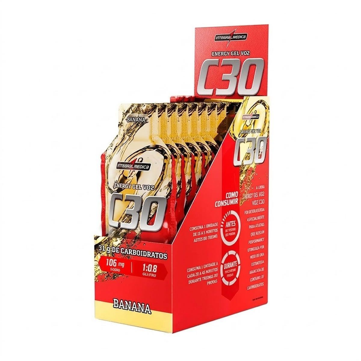Energy Gel Vo2 C30 - 10 Unidades 45g Banana - Integral M�dica