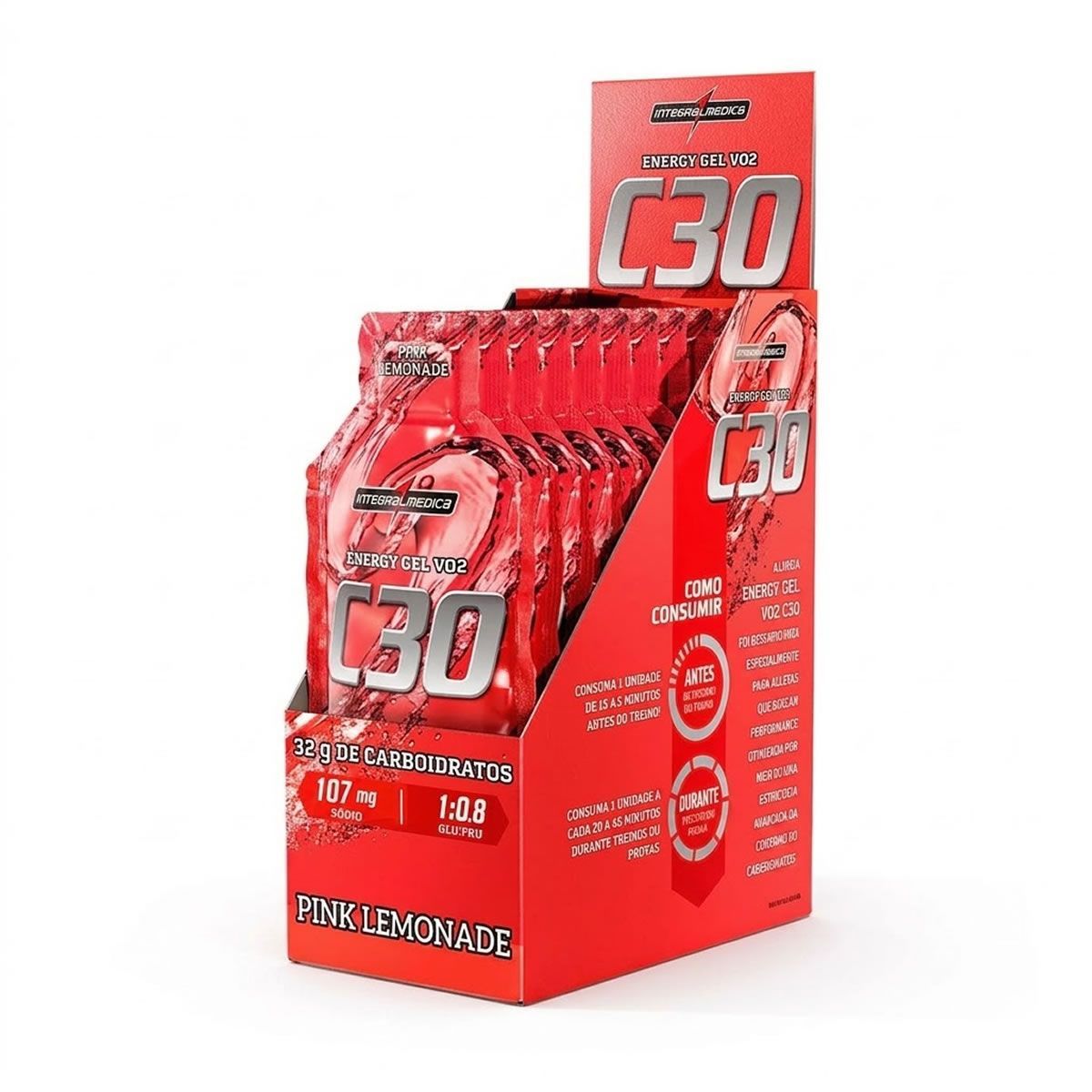 Energy Gel Vo2 C30 - 10 Unidades 45g Pink Lemonade - Integral M�dica