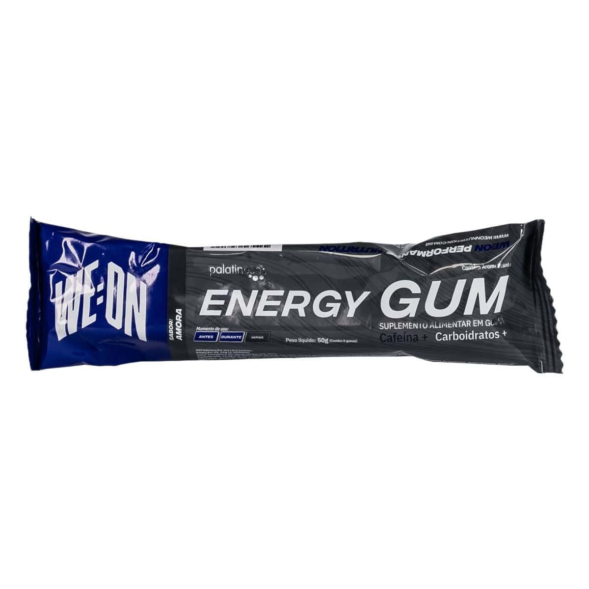 Energy Gum Cafeina + Palatinose - 1 Unidade 50g Amora - WE:ON