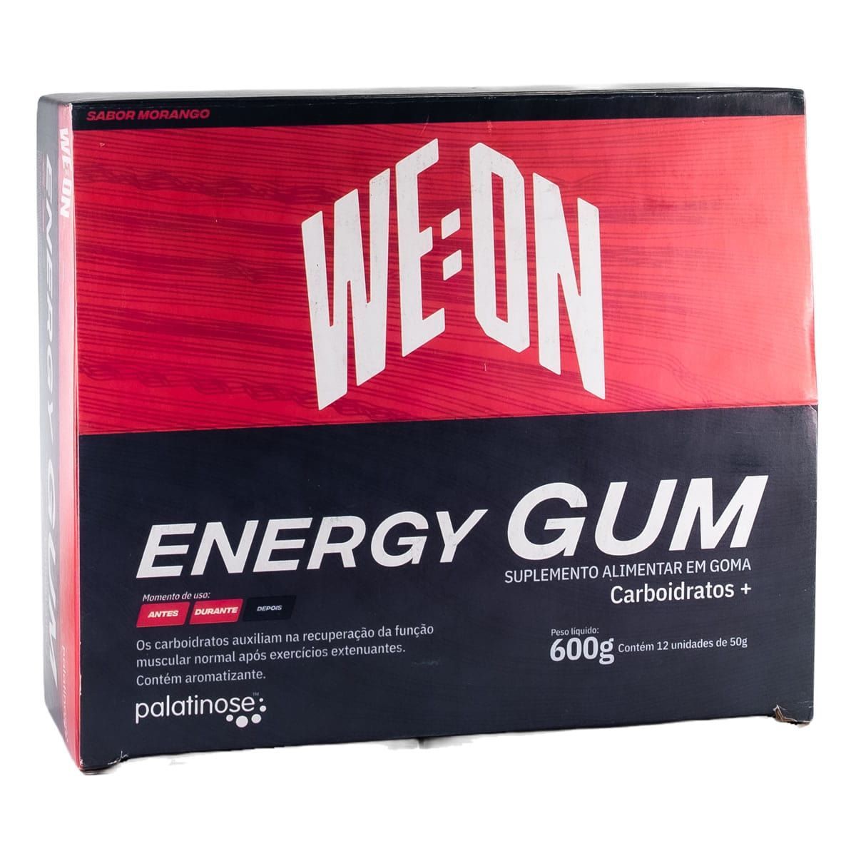 Energy Gum + Palatinose - 12 Unidades 50g Morango - WE:ON