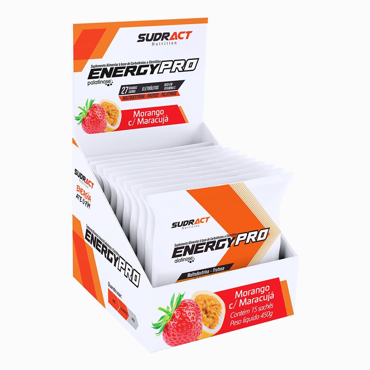 Energy Pro - 15 Sach�s 30g Morango com Maracuj� - Sudract Nutrition