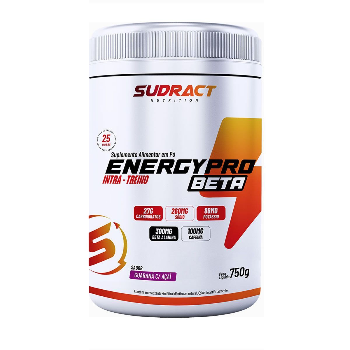 Energy Pro Beta - 750g Guaran� com A�a�  - Sudract Nutrition