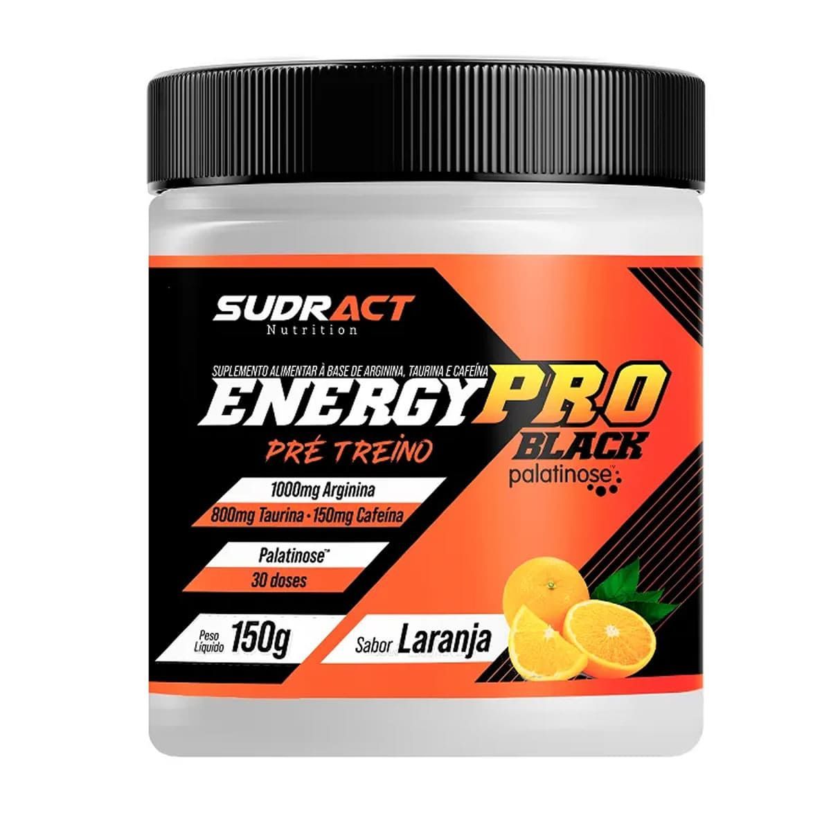 Energy Pro Black Pr� Treino - 150g Laranja- Sudract Nutrition*** Data Venc. 13/6/23