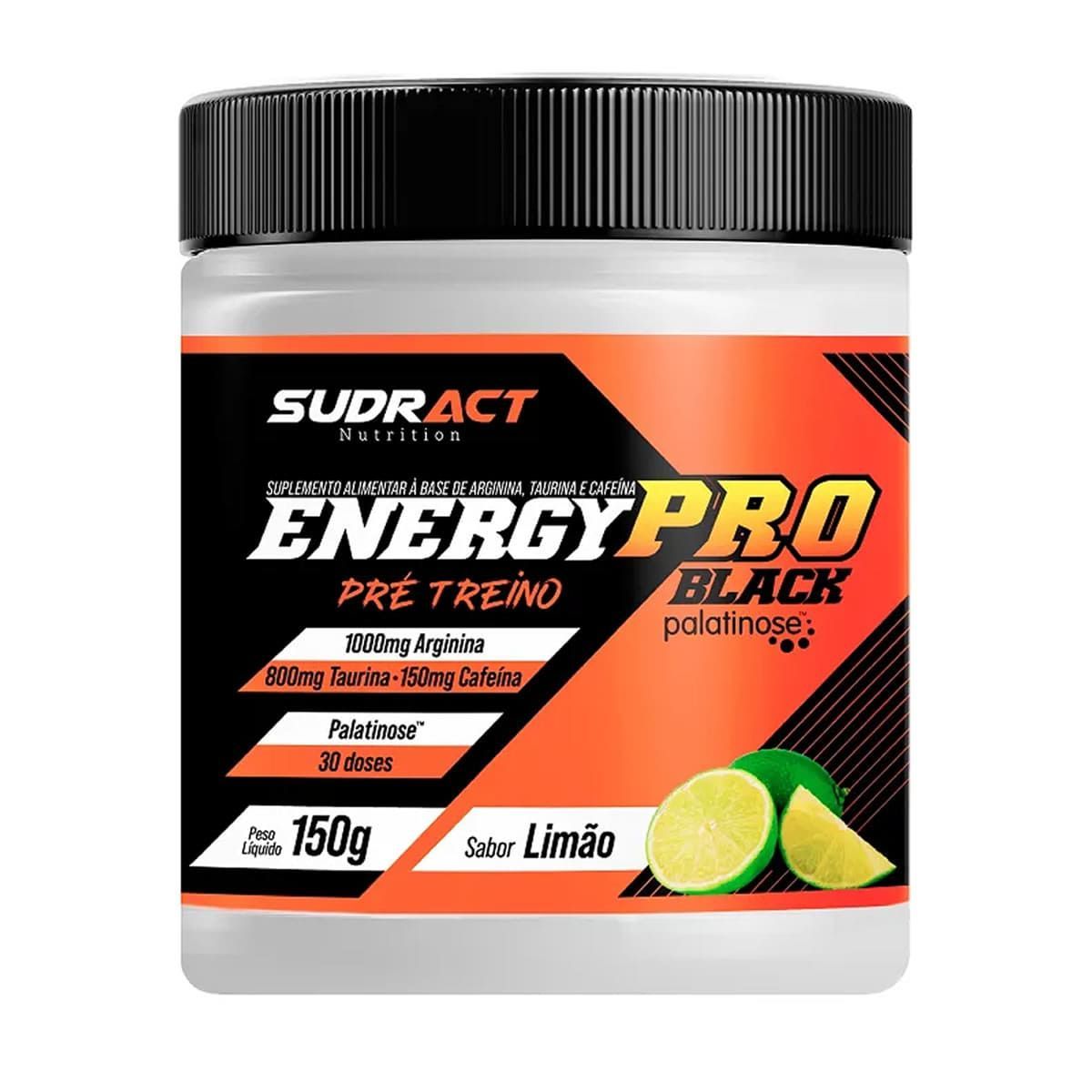 Energy Pro Black Pr� Treino - 150g Lim�o - Sudract Nutrition*** Data Venc. 08/04/2023