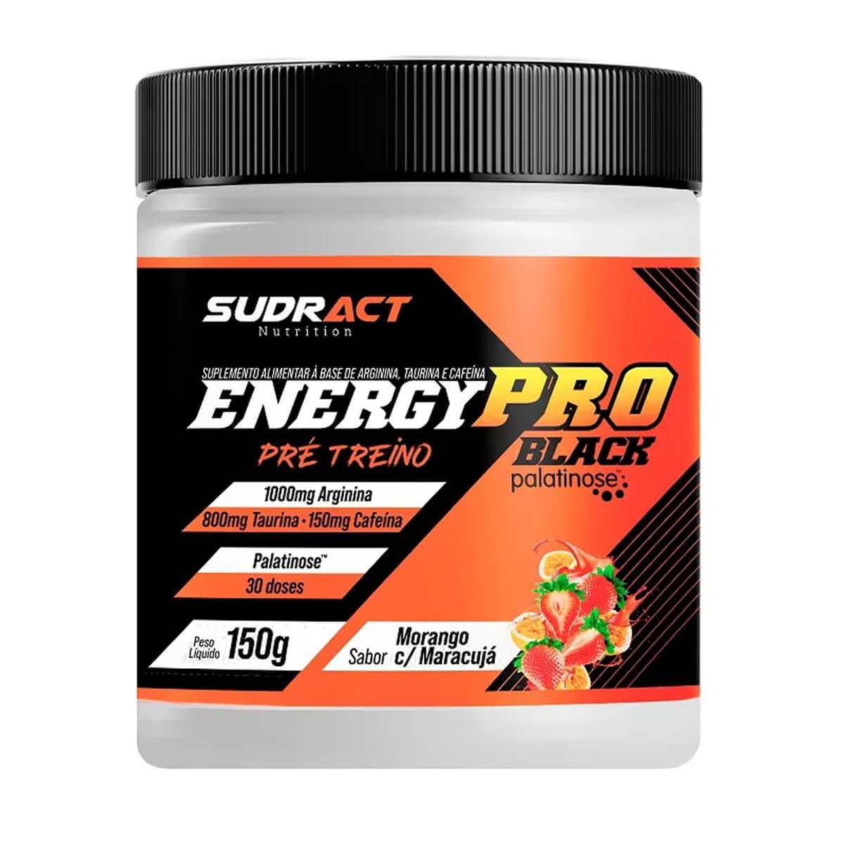 Energy Pro Black Pr� Treino - 150g Morango com Maracuj� - Sudract Nutrition