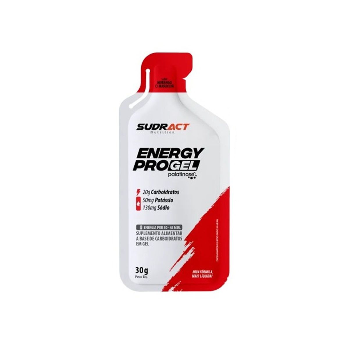Energy Pro Gel - 1 Sach� de 30g Morango com Maracuj� - Sudract Nutrition
