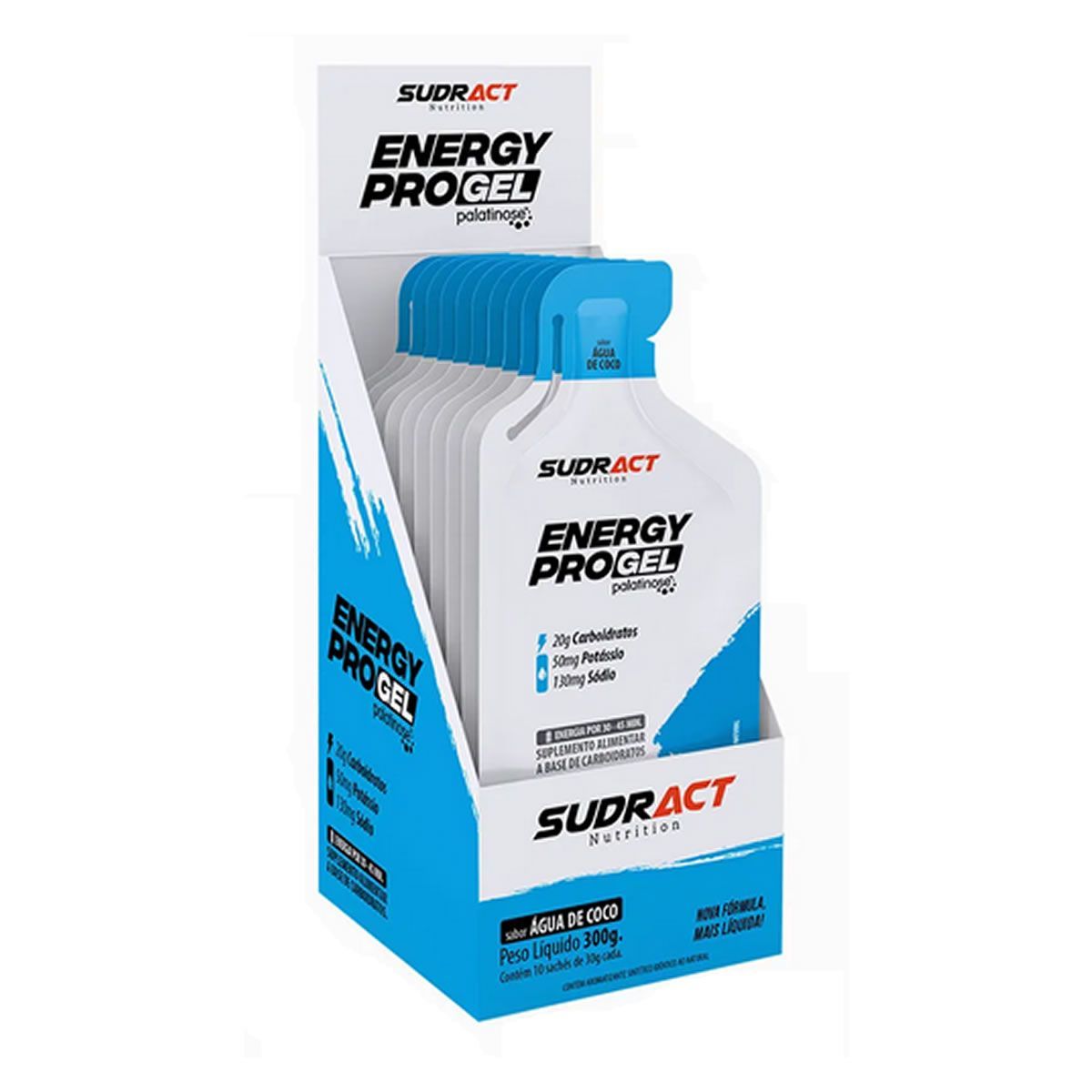 Energy Pro Gel - 10 sach�s de 30g �gua de Coco - Sudract Nutrition