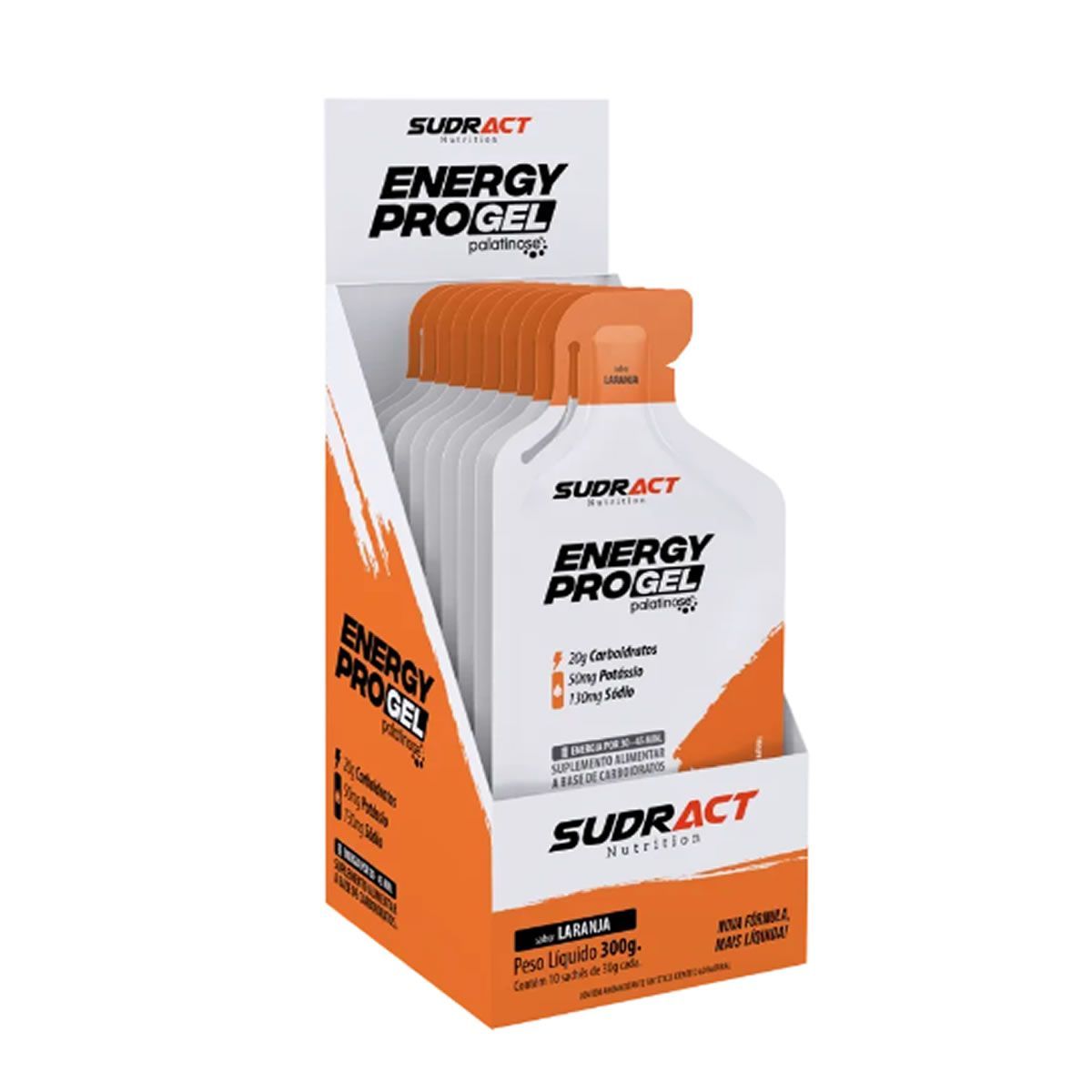 Energy Pro Gel - 10 sach�s de 30g Laranja - Sudract Nutrition